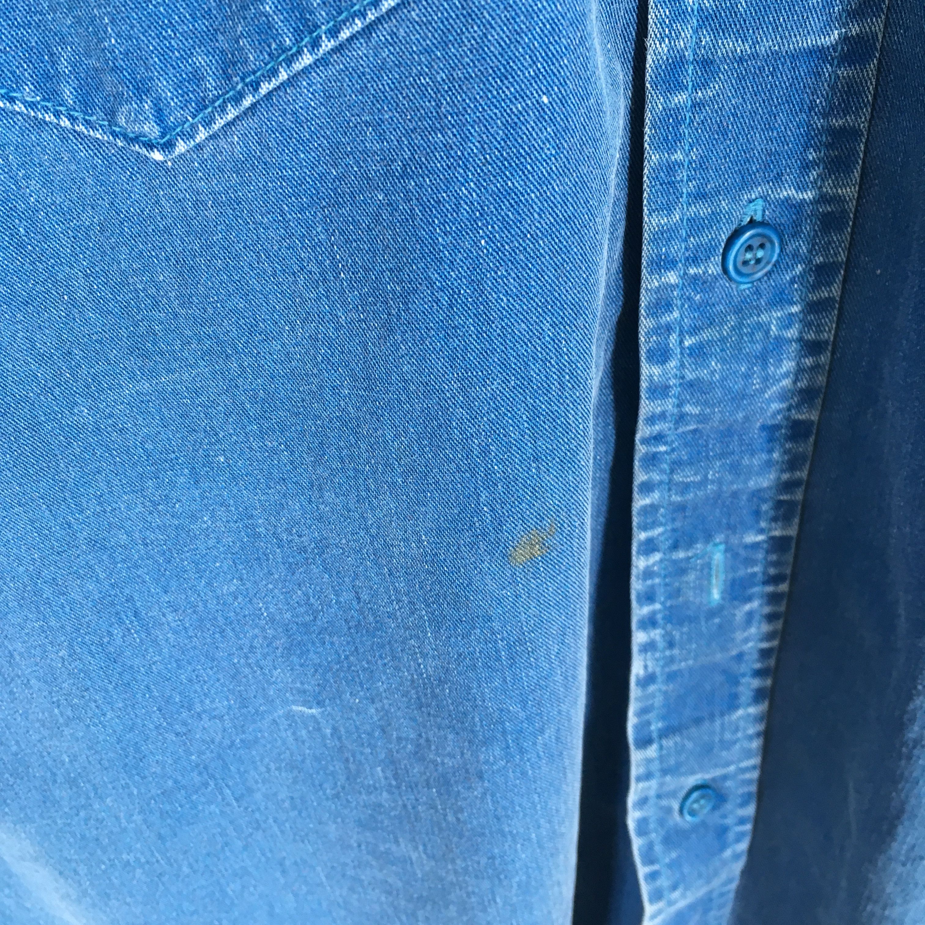Wrangler Vintage Wrangler Blue Indigo Denim Stripes Shirt 2XL Size US XXL / EU 58 / 5 - 6 Thumbnail