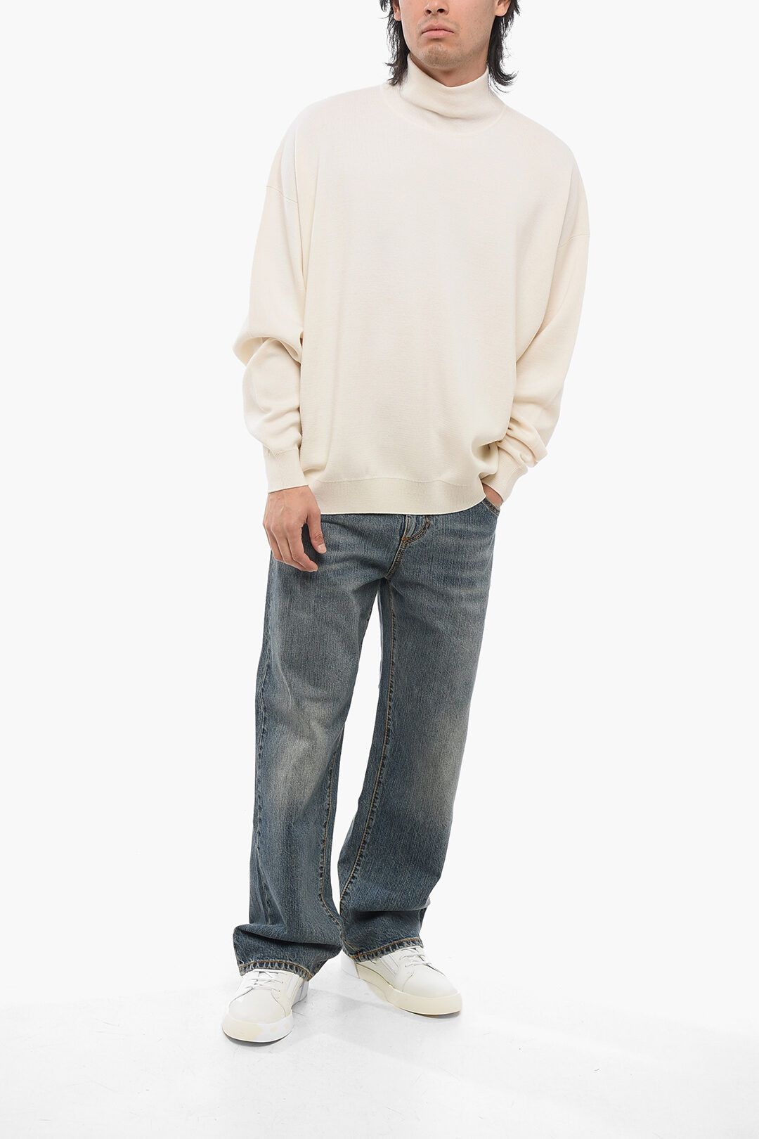 Fear of God og1mm0825 Turtleneck Virgin Wool Pullover In White Size US L / EU 52-54 / 3 - 4 Thumbnail
