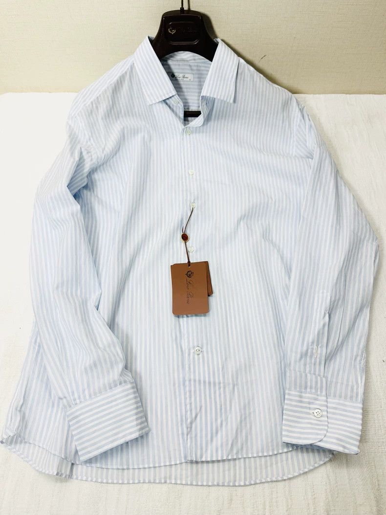 Loro Piana LORO PIANA Summer island cotton blue checkered shirt Size US XL / EU 56 / 4 - 1 Thumbnail