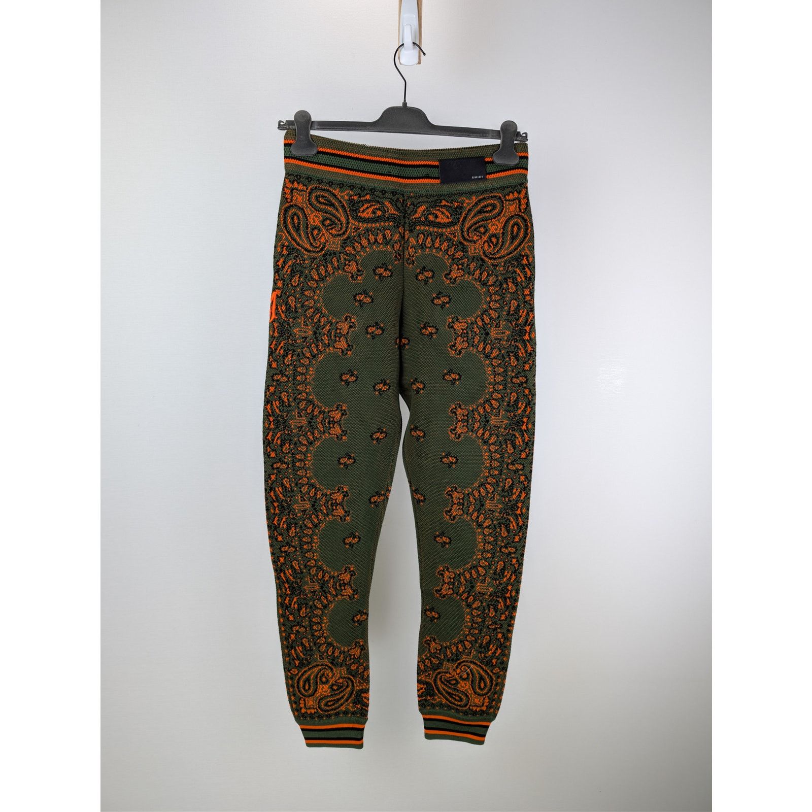 Amiri o1rshd1 Q:2 / Bandana B-Ball Sweatpants in Green/Orange Size US 32 / EU 48 - 15 Thumbnail