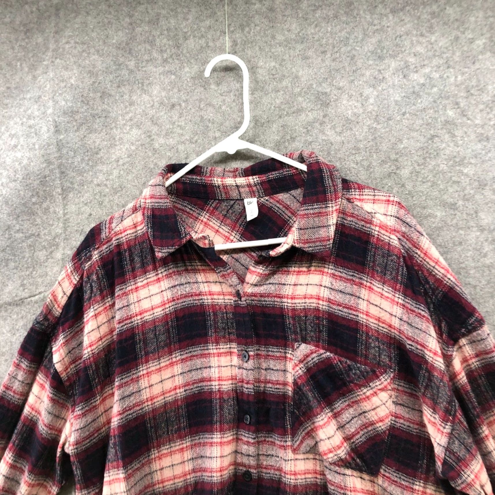 Vintage BP Oversized Flannel Shirt Womens L Lightweight Pink Plaid Casual Button-Up Size L / US 10 / IT 46 - 3 Thumbnail