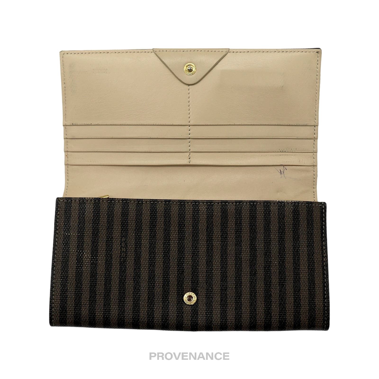 Fendi 🔴 Fendi Snap Long Wallet - Striped Pequin Size ONE SIZE - 7 Thumbnail