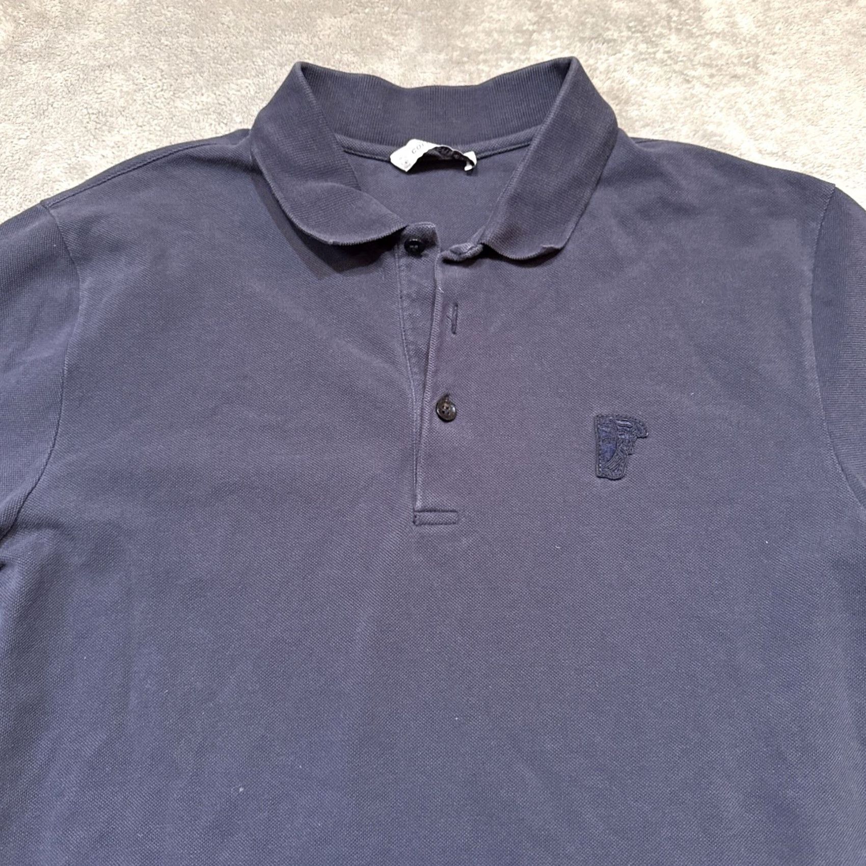 Versace Versace Polo Shirt Regular Large Blue Medusa Head Embroidered Short Sleeve Men 90s Golf Pattern Solid Size US L / EU 52-54 / 3 - 2 Thumbnail