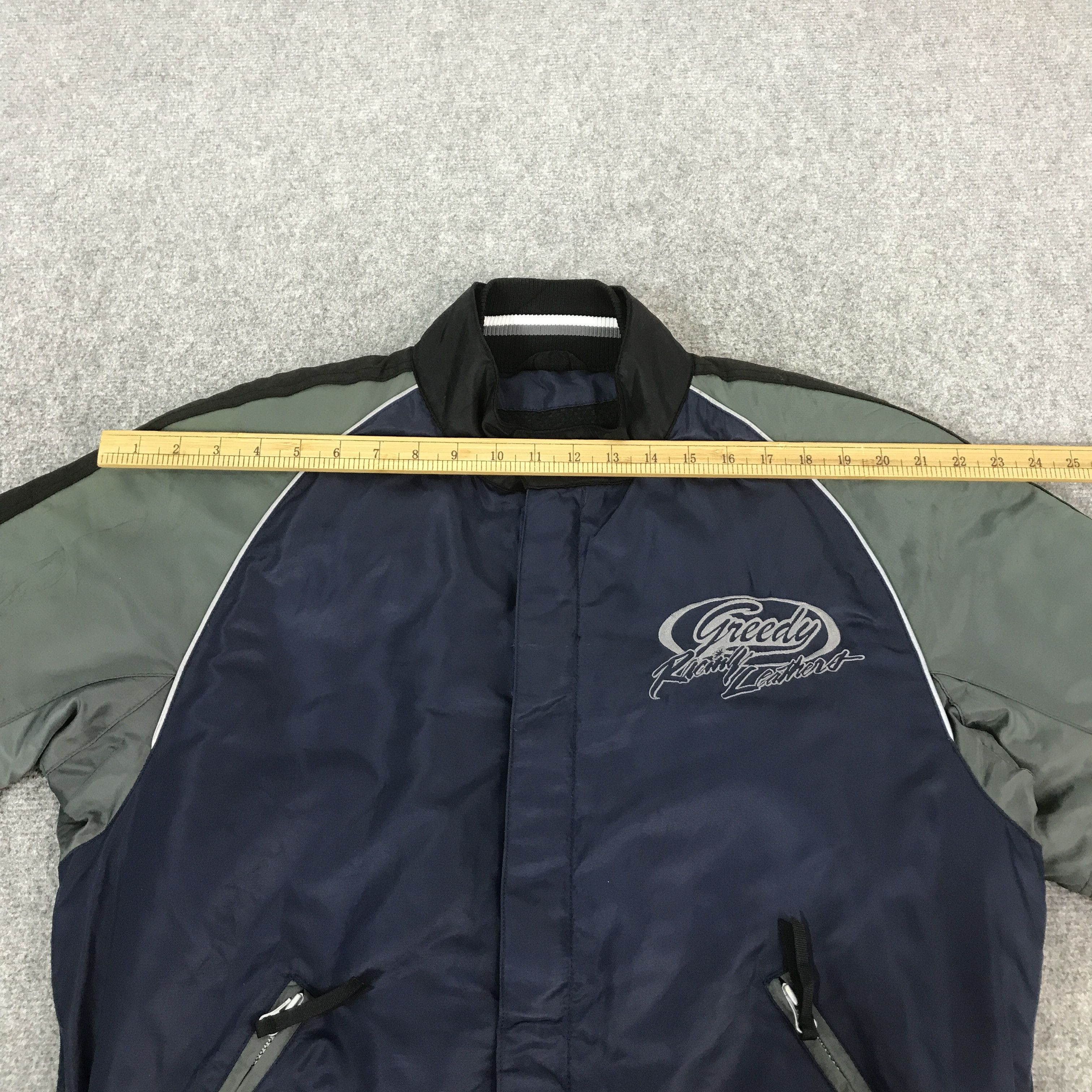 Gear for Sports Vintage Greedy Racing Leathers Bomber Jacket K68B5 Size US L / EU 52-54 / 3 - 6 Thumbnail