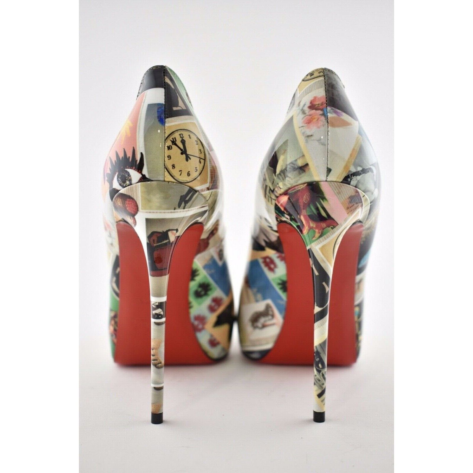 Christian Louboutin New Very Prive 120 Patent Collage Multi Gold Heel Pump 38 Size US 8 / IT 38 - 10 Thumbnail