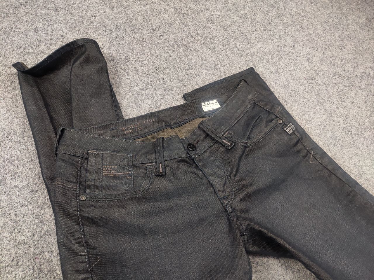 G-Star G Star Raw Elect Waxed Denim Low rise Jeans Y2K Style LGB Size 29" - 12 Thumbnail