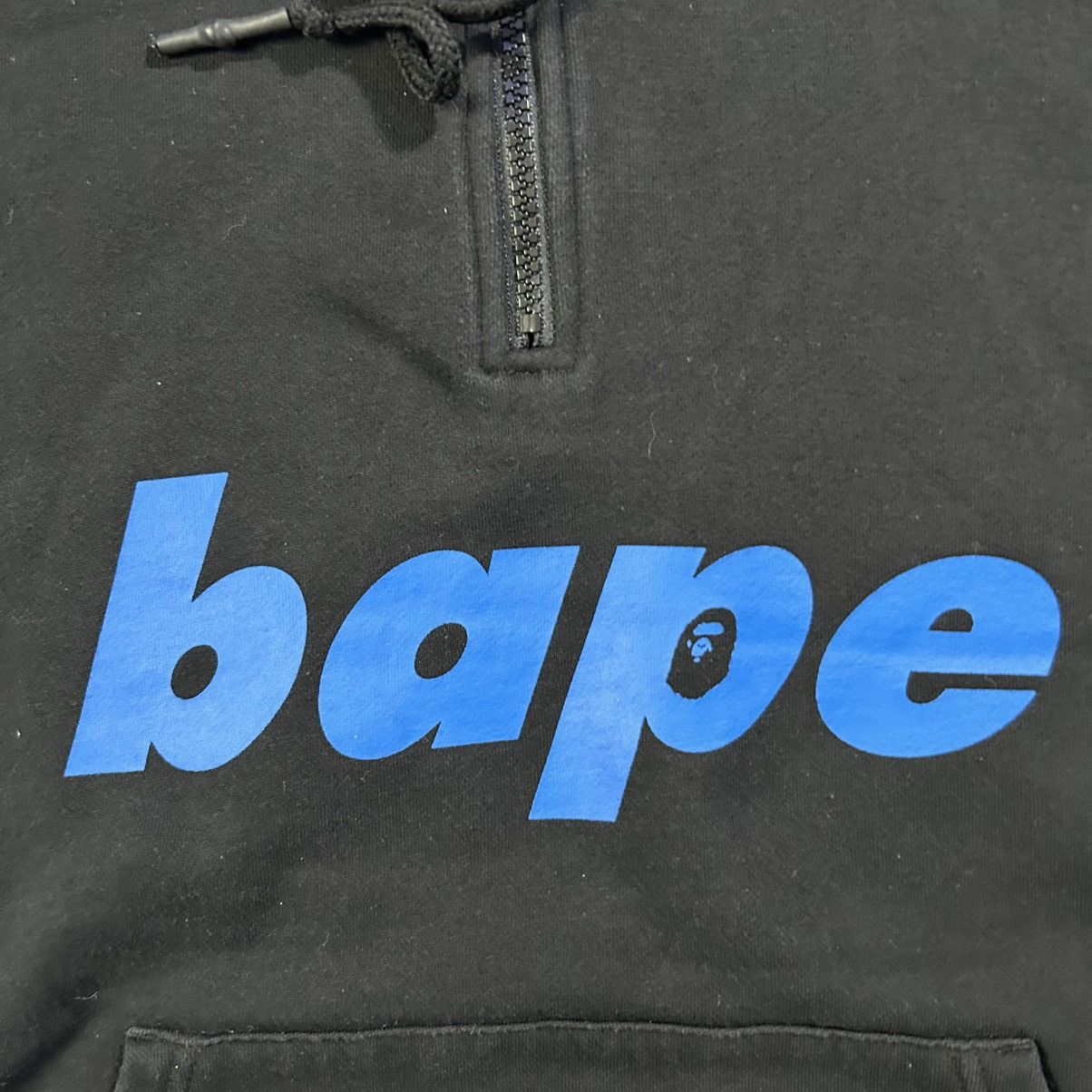 Bape BAPE Mix Material Quarter Zip Pullover Hoodie Size US M / EU 48-50 / 2 - 2 Thumbnail