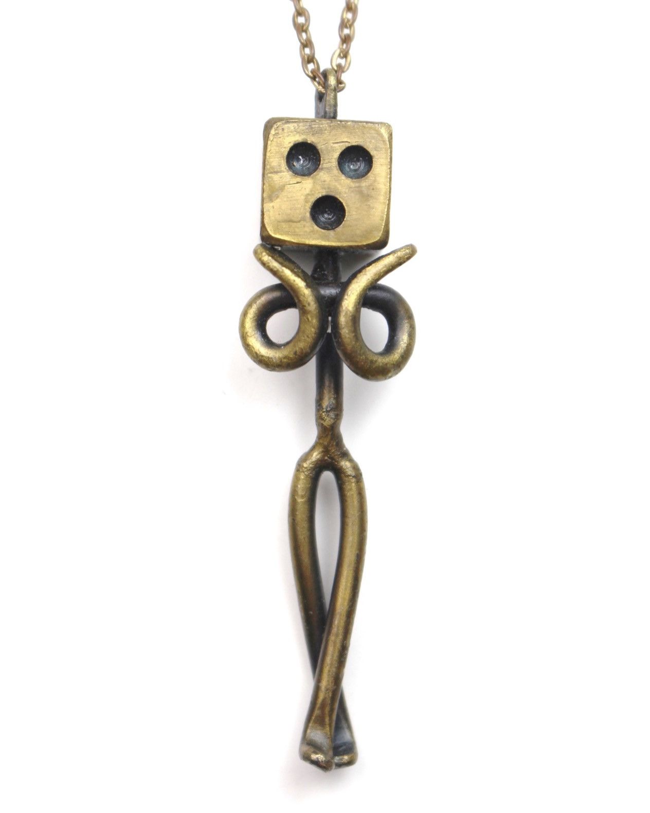 Hysteric Glamour 2000S JAPANESE MADE BRASS CUBE HEAD TOTEM NECKLACE Size ONE SIZE - 1 Thumbnail