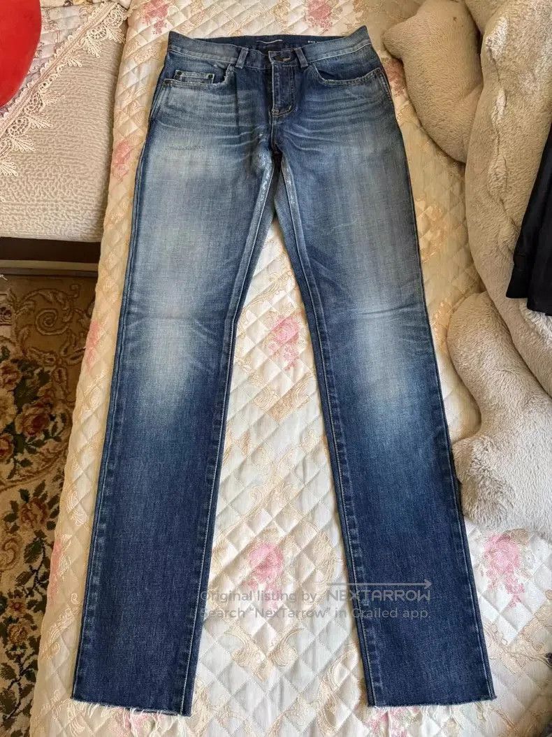 Saint Laurent Paris Saint Laurent D02 Blue Distressed Jeans. Size US 29 - 1 Thumbnail