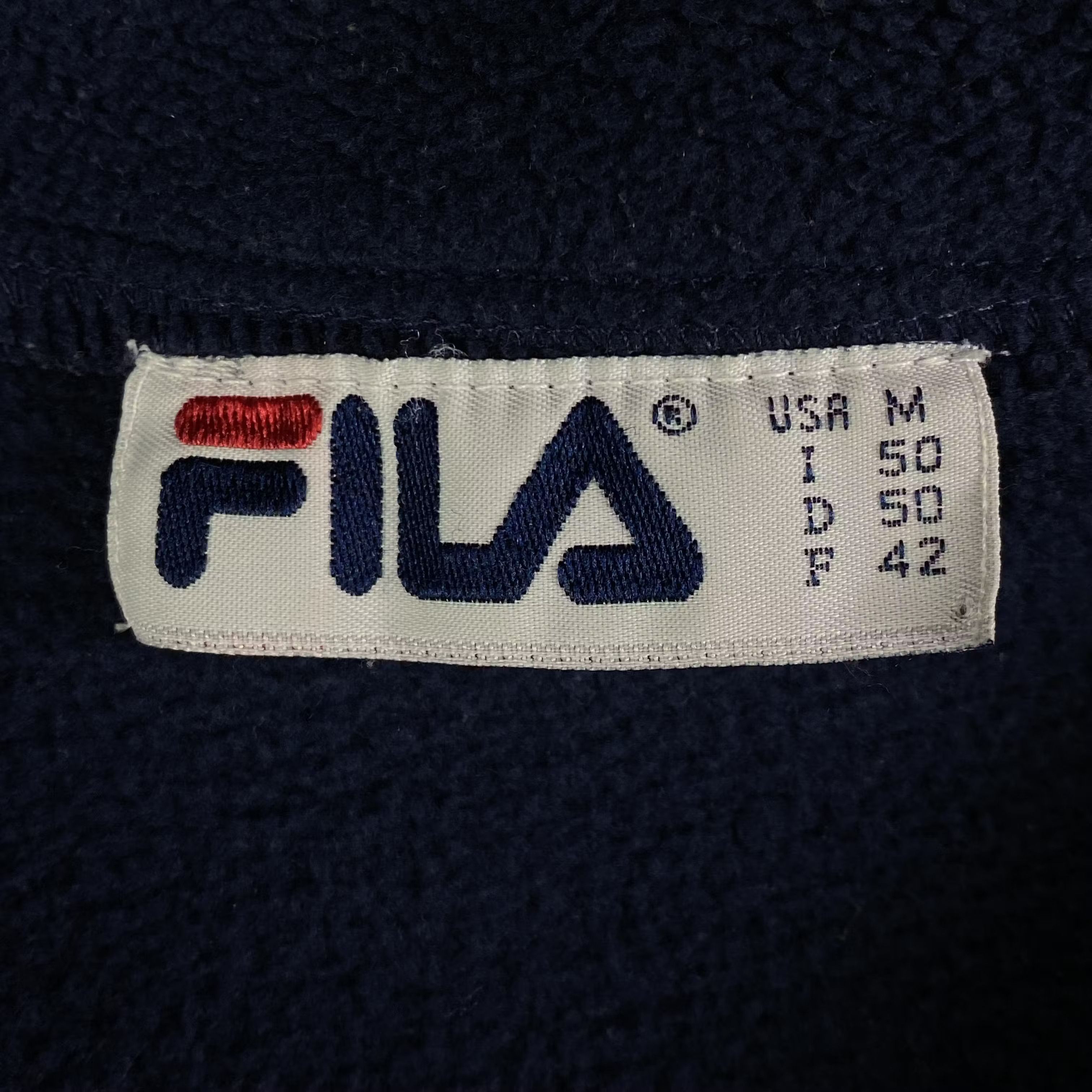Fila × Vintage Mens Fleece Sweatshirt Fila Vintage Size М Big Logo Back Size US M / EU 48-50 / 2 - 6 Thumbnail
