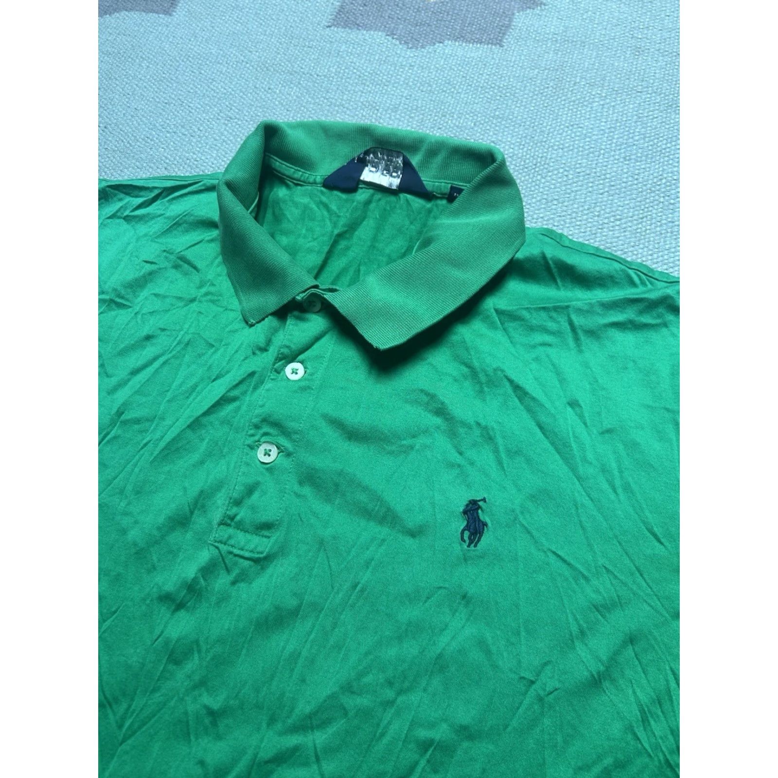 Ralph Lauren VINTAGE Polo Ralph Lauren Polo Golf Shirt XL Men Green Short Sleeve Pima Cotton Flaw Size US XL / EU 56 / 4 - 2 Thumbnail