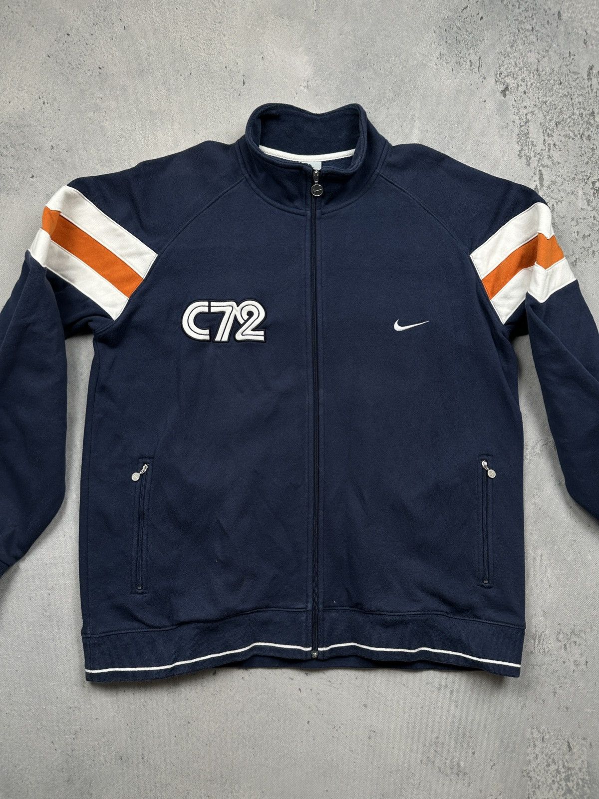 Nike Vintage Nike C72 Navy Track Jacket Star Sleeve Detailing 90s Size US XL / EU 56 / 4 - 7 Thumbnail