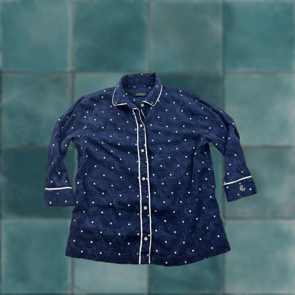 Ralph Lauren Ralph Lauren Shirt Womens Small Polka Dot Long Sleeve Button Up LRL Size S / US 4 / IT 40 - 1 Thumbnail