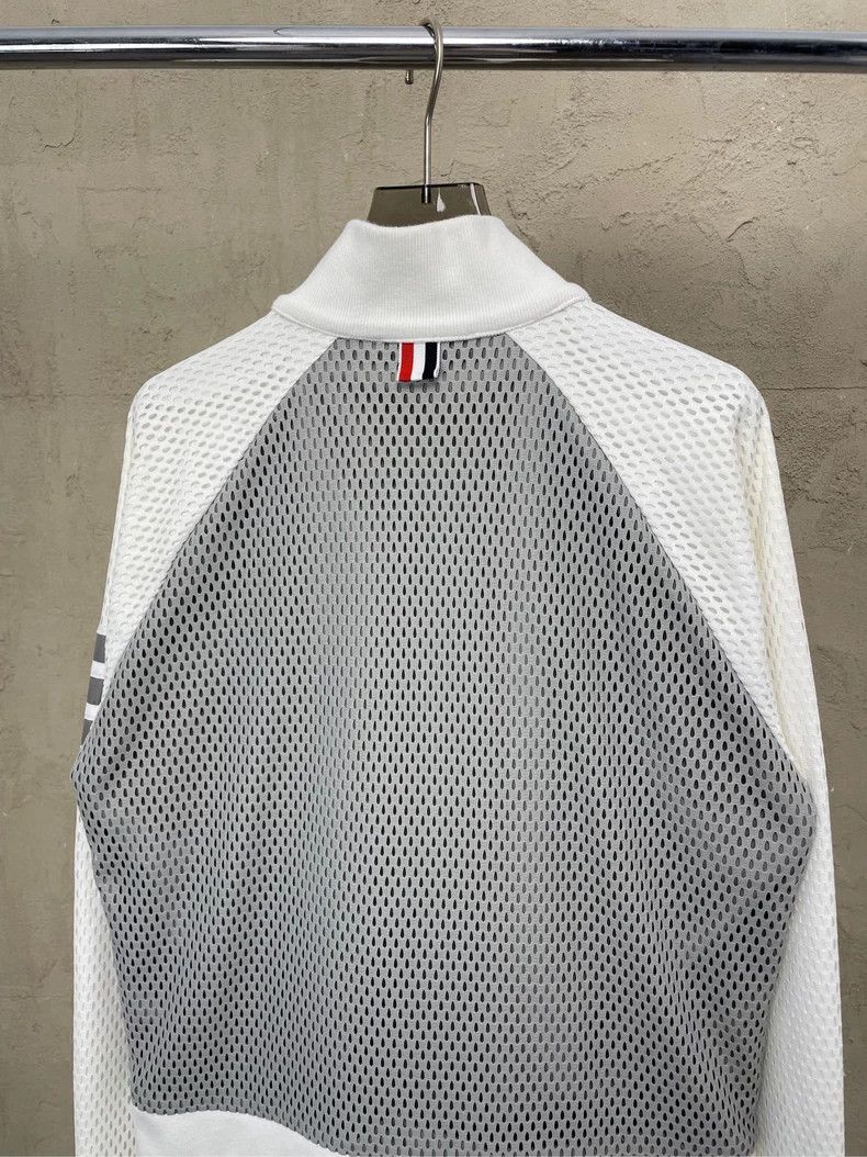 Thom Browne Thom browne Gray and white color matching four-striped mesh Size US S / EU 44-46 / 1 - 4 Thumbnail