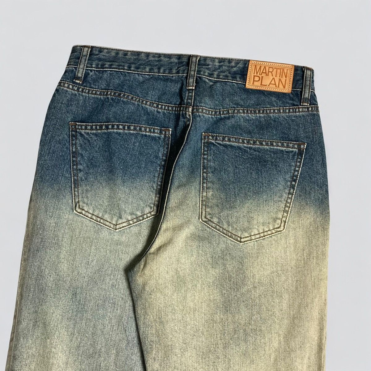 Japanese Brand MARTIN PLAN Flared Two Tone Jeans💥 Size US 29 - 4 Thumbnail