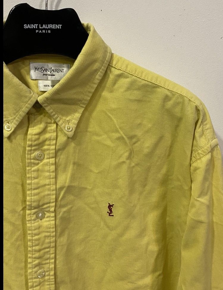 image of Vintage x YVES Saint Laurent Corduroy YSL Shirt Velvet Yellow, Men's (Size Large)