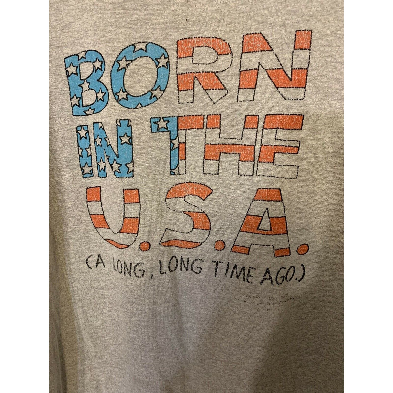 Other Vtg 80s BORN IN THE USA shoebox t shirt LARGE single stitch Size US L / EU 52-54 / 3 - 1 Thumbnail
