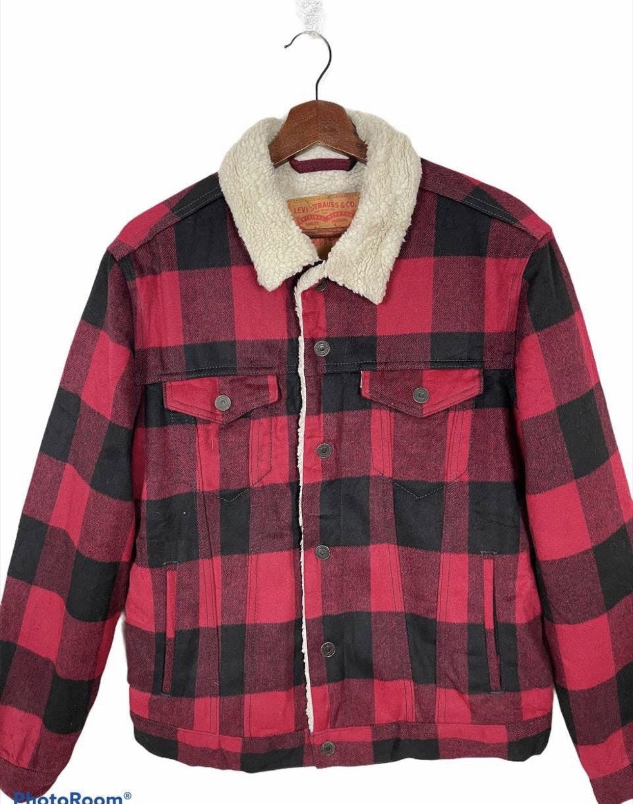 Levi's × Levi's Made & Crafted 90’s LEVI’S TARTAN SHEARLING TRUCKER JACKET Size US M / EU 48-50 / 2 - 2 Thumbnail