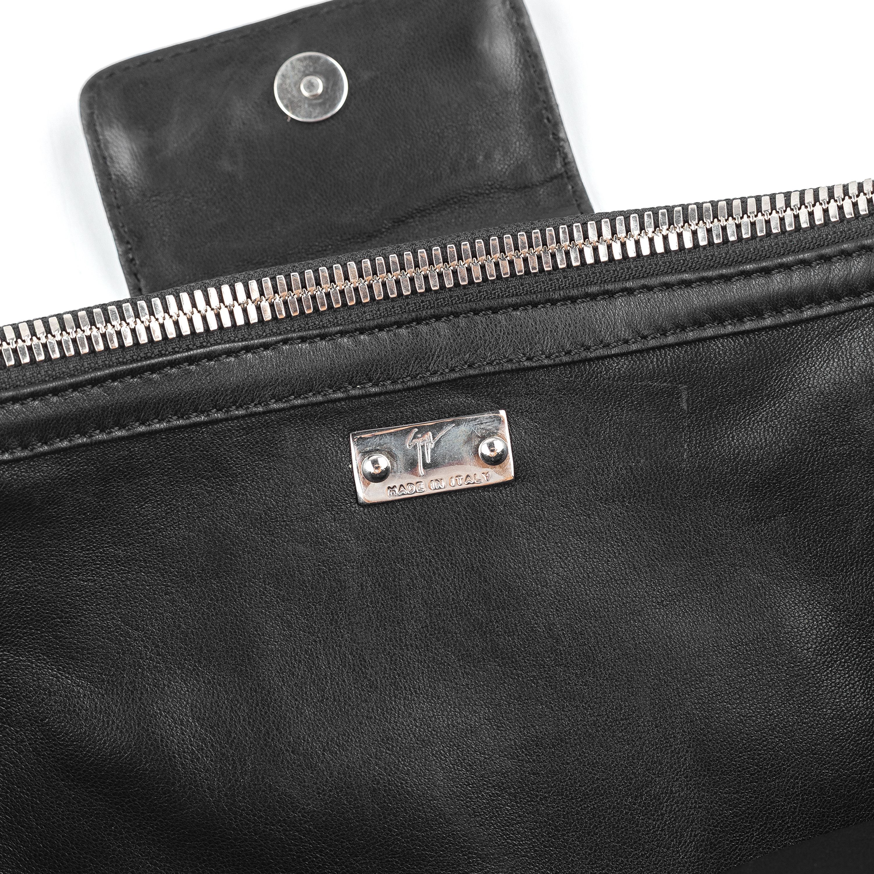 Giuseppe Zanotti Giuseppe Zanotti Vintage Black Leather Baguette Bag Size ONE SIZE - 4 Thumbnail