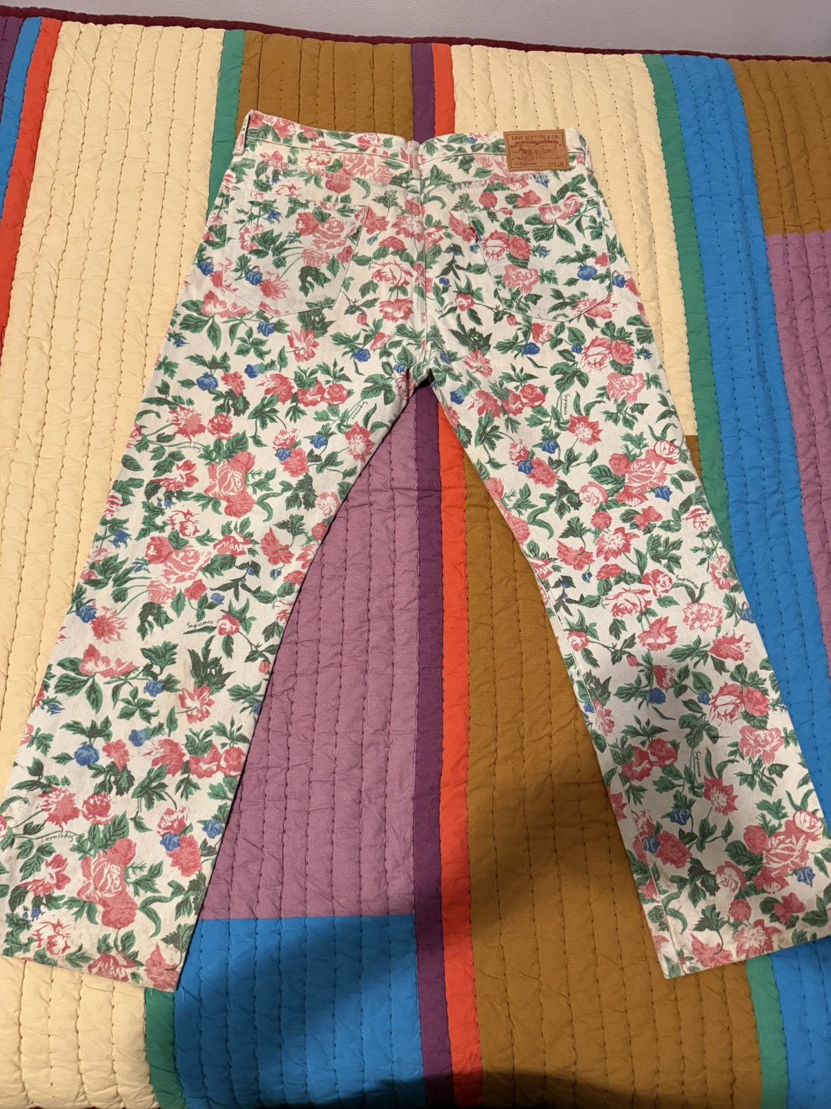 Levi's × Supreme Supreme x Levi’s SS16 Floral Denim Jeans Size US 34 / EU 50 - 2 Thumbnail