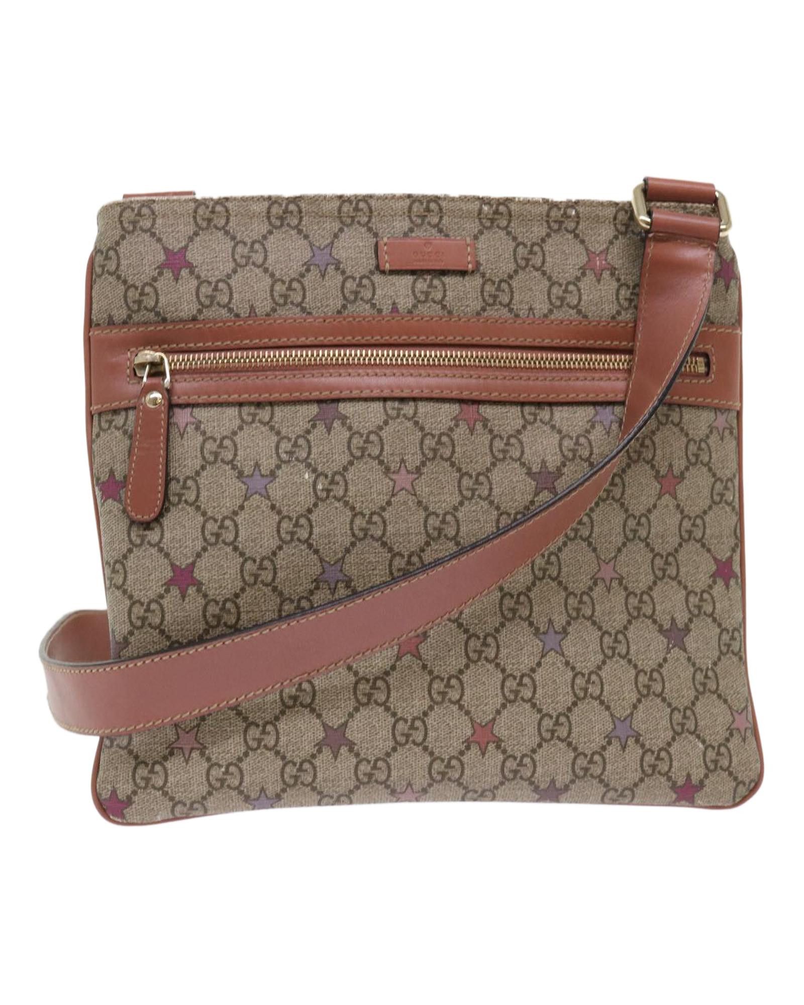 image of Gucci Beige GG Canvas Shoulder Bag With Practical Pockets, Women's