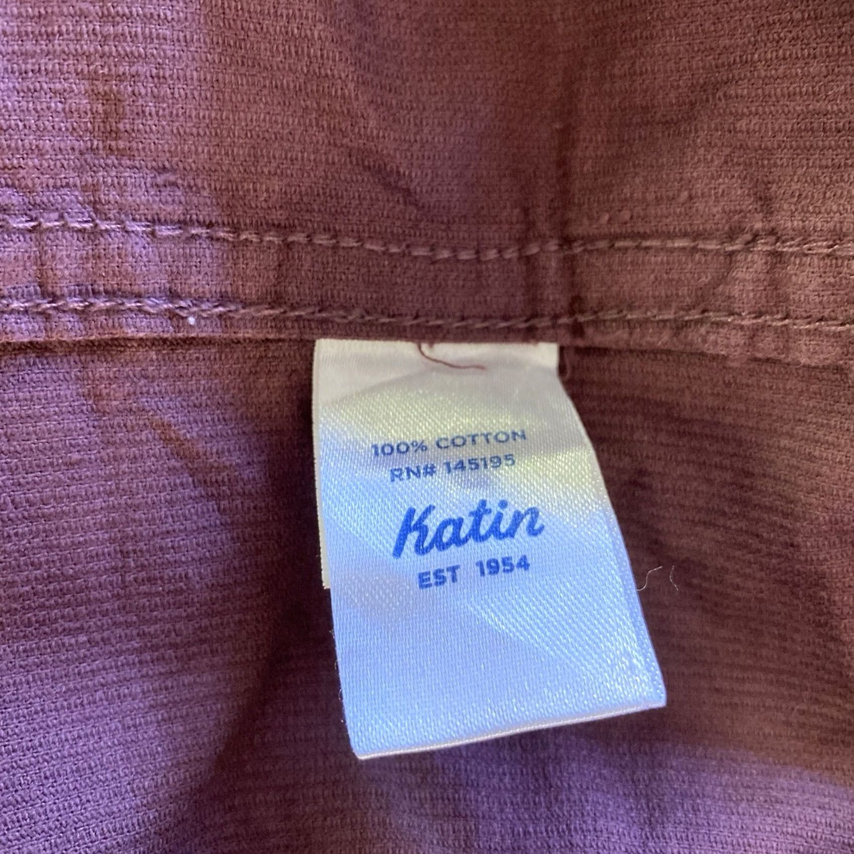Katin Katin Mens Corduroy Button Up Shirt Burgundy Long Sleeve Regular Small Button Pockets Casual Workwear Mens Size US S / EU 44-46 / 1 - 5 Thumbnail