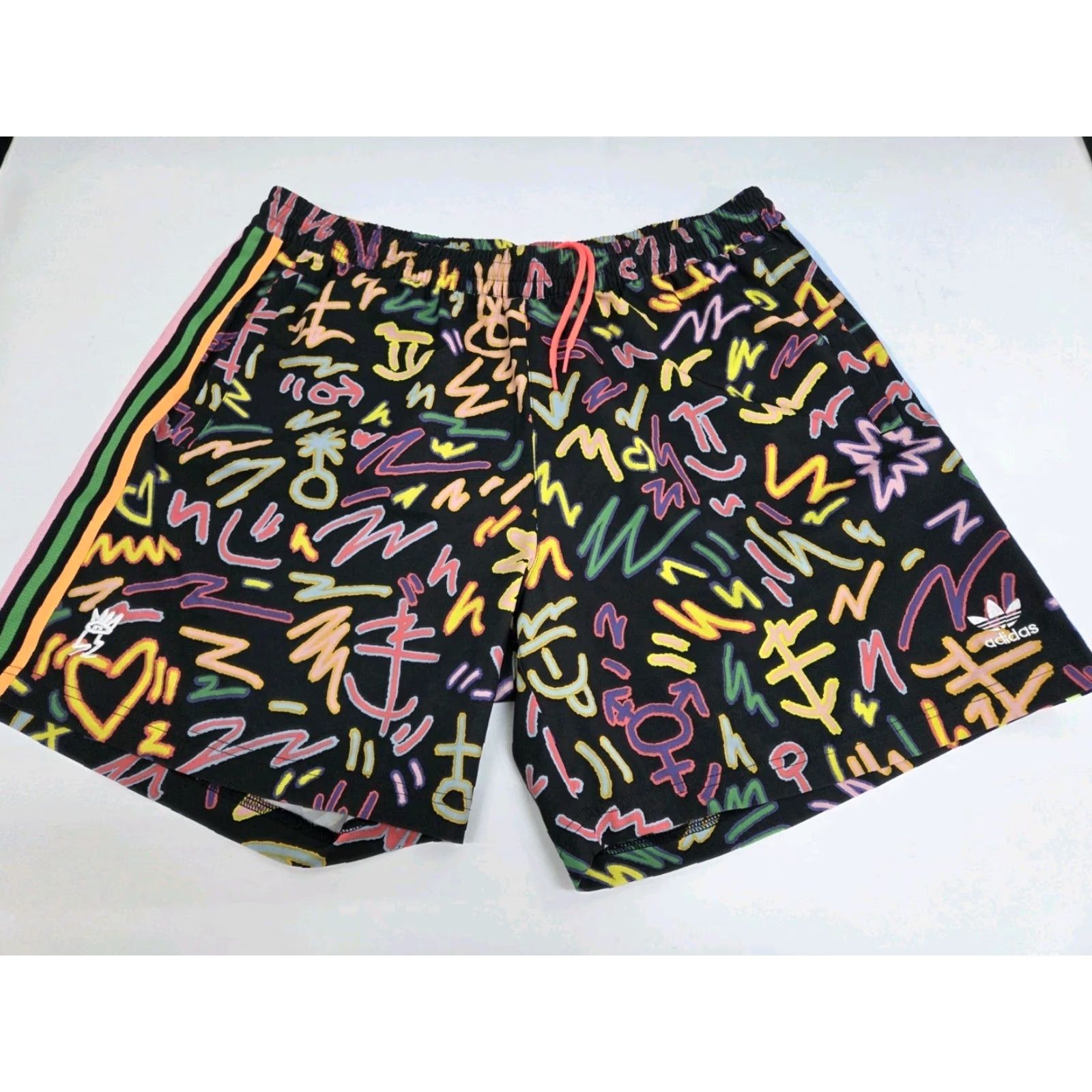 Adidas Adidas Mens Athletic Shorts Zippered Pocket Drawstring Embroidered Logo 36 Multicolor XL Sports Gym Training CrossFit Size US 36 / EU 52 - 2 Thumbnail
