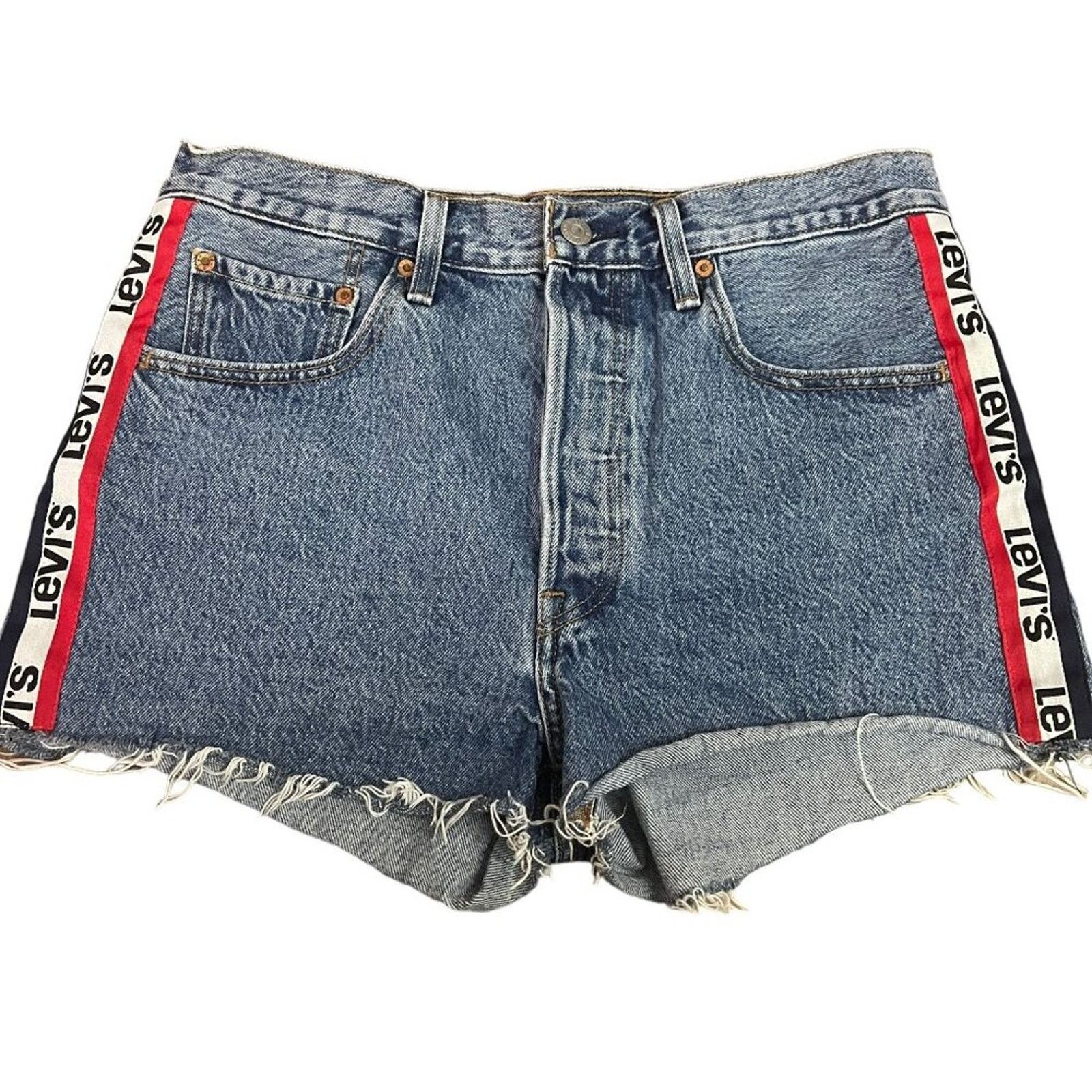 Levi's Levis 501 High Rise Logo Stripe Short Womens Shorts Size 30 Size 30" / US 8 / IT 44 - 1 Thumbnail