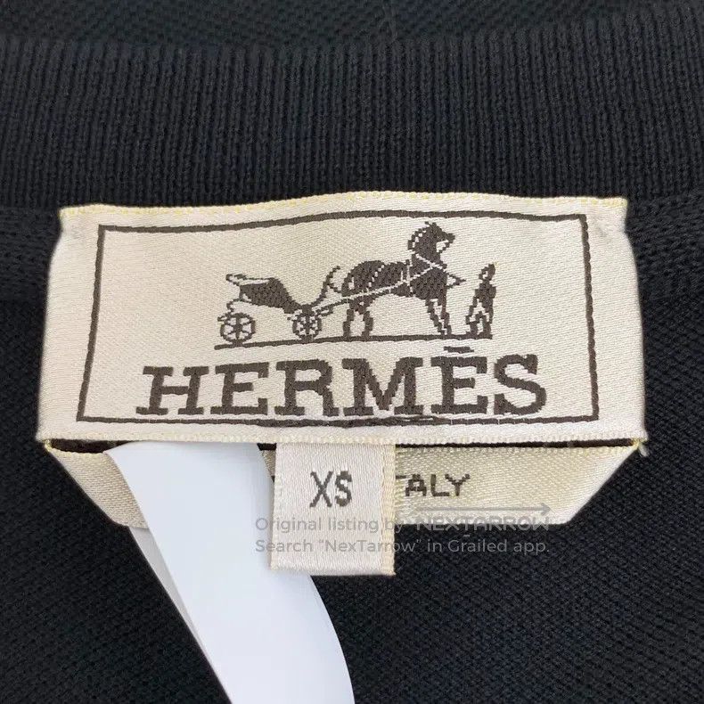 Hermes Hermes Black H-letter embroidered cotton short-sleeved T-s Size US XS / EU 42 / 0 - 5 Thumbnail