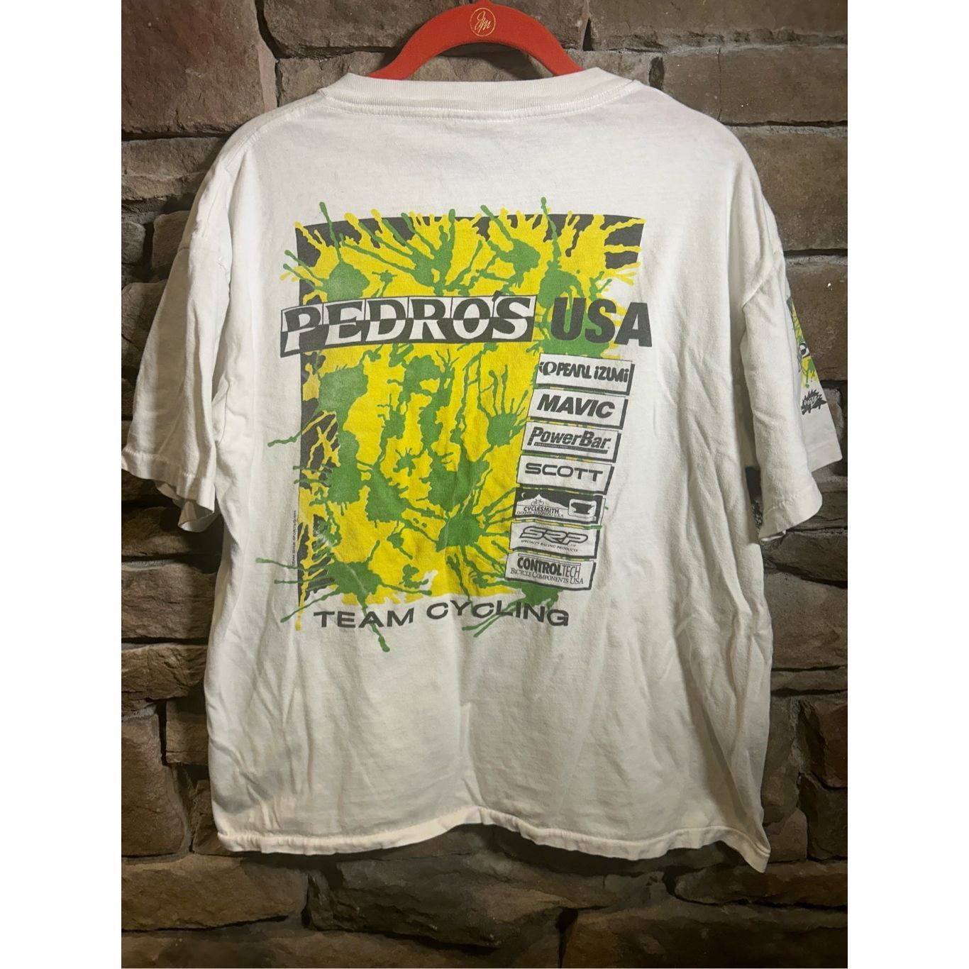 Vintage Vintage 1990s single stitch Pedro’s USA Team Cycling Tshirt Size US L / EU 52-54 / 3 - 1 Thumbnail
