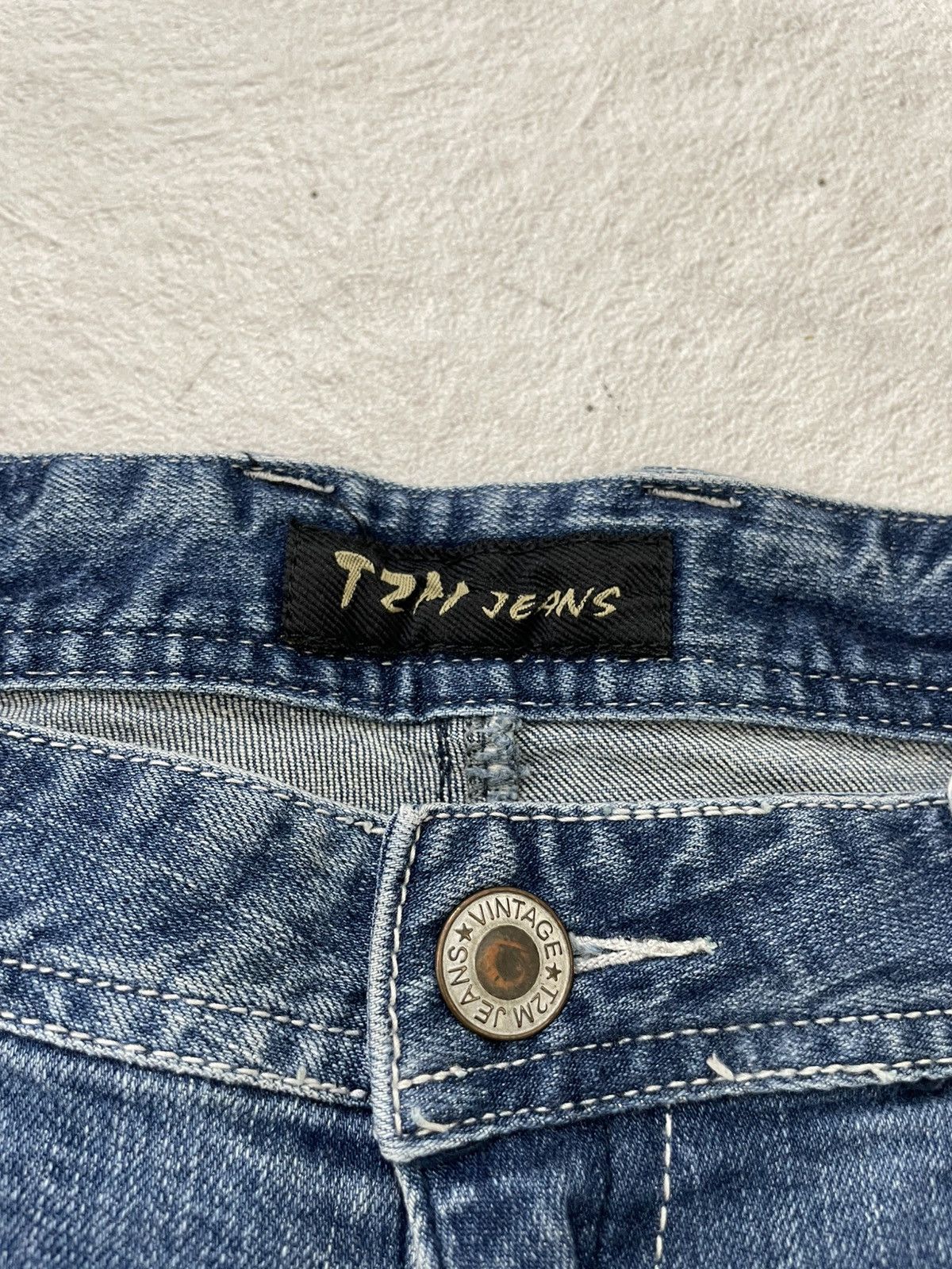 Japanese Brand 2000s TBJ Japanes Mudwash Denim Loose Y2K Embroidered Size US 40 / EU 56 - 5 Thumbnail
