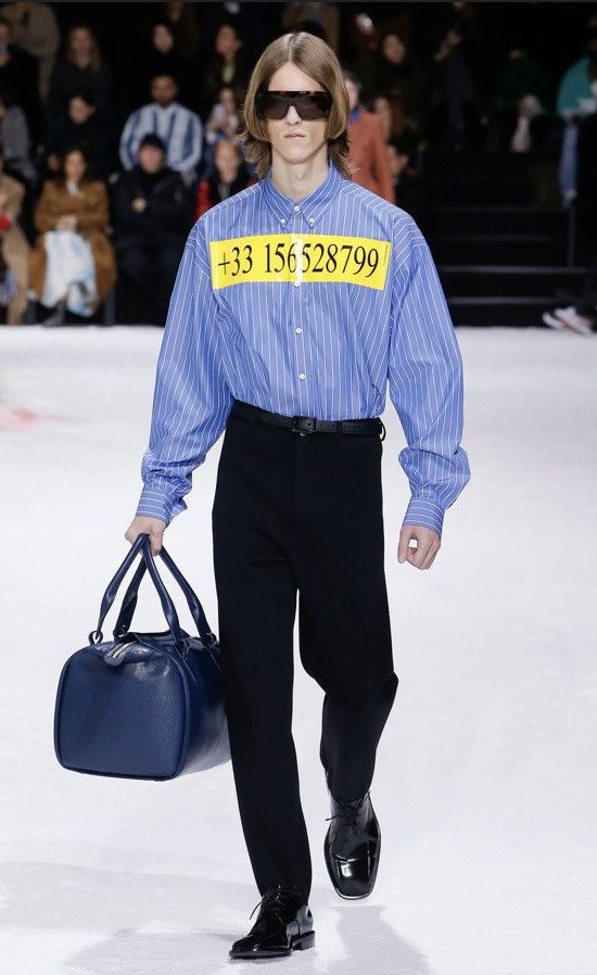 Balenciaga 2018 Hotline Number Oversized Shirt