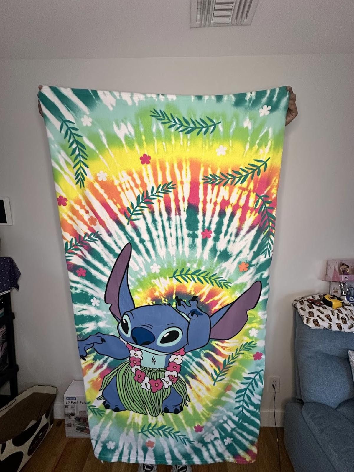 Disney Disney's Stitch Tie-Dye Beach Towel Size ONE SIZE - 2 Thumbnail