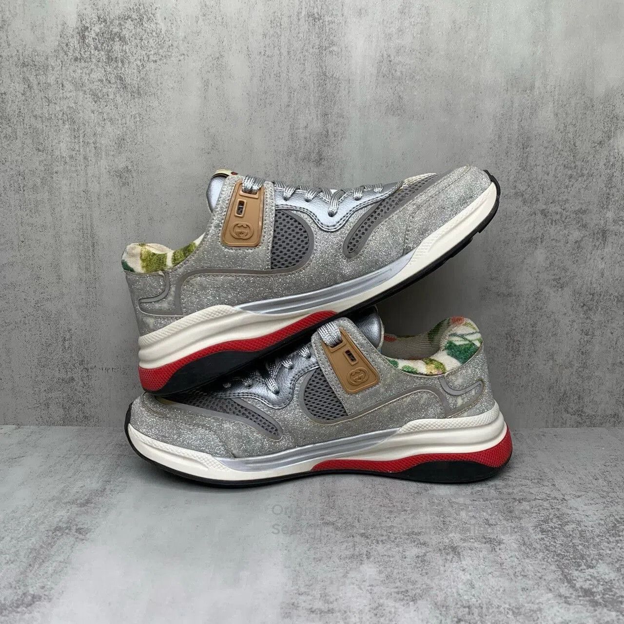 Gucci gucci ultrapace silver glitter sneakers size 37.5. Size US 7.5 / EU 40-41 - 3 Thumbnail