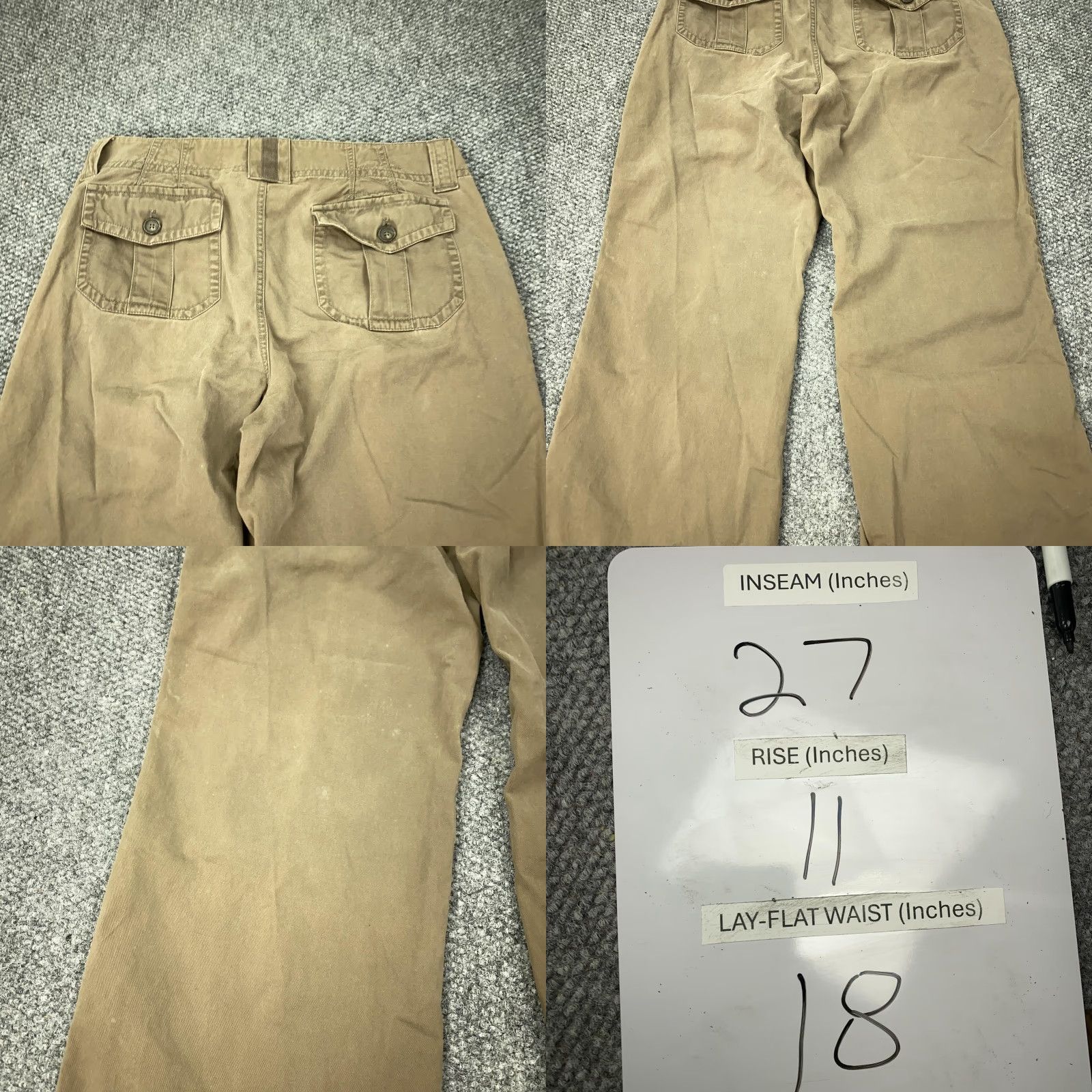 Eddie Bauer Eddie Bauer Pants Women 18 Petite Khaki Wide Leg Chino Casual Pockets Zip Button Twill Size 40" / US 18 - 9 Thumbnail