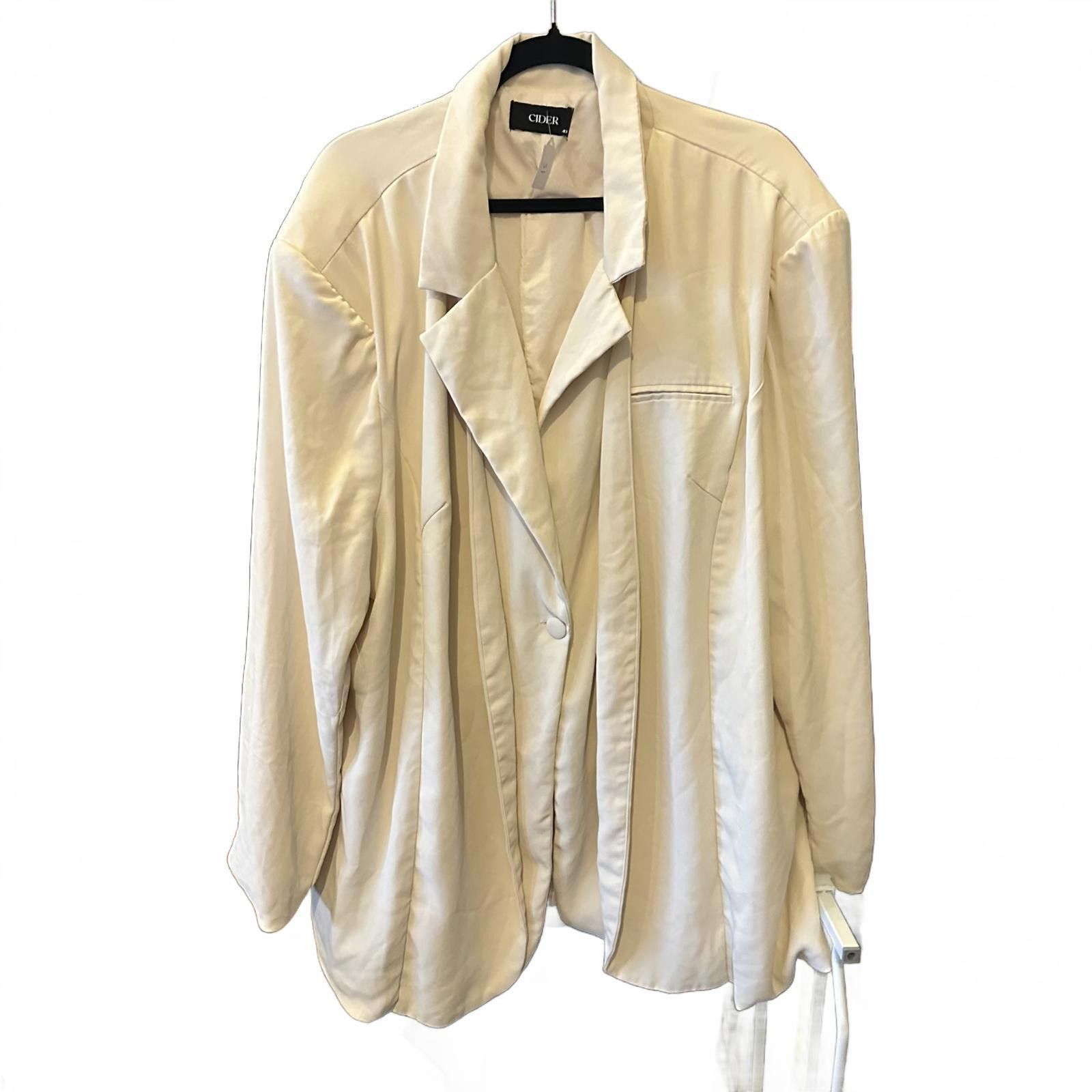 Designer Cider Elegant Cream Blazer Size 4XL / US 24-26 - 1 Thumbnail
