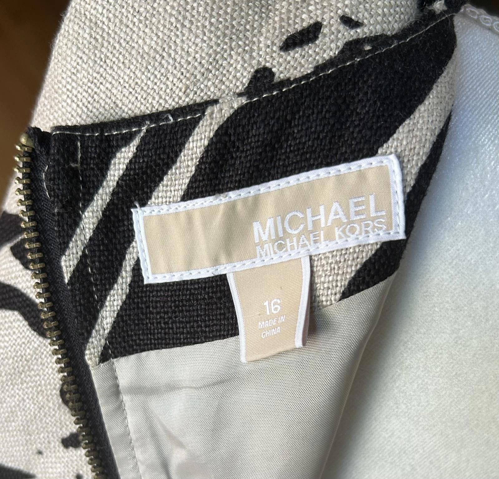 Michael Kors Michael Kors plus size 16 A-Line Dress Black & White Print Size XL / US 12-14 / IT 48-50 - 4 Thumbnail