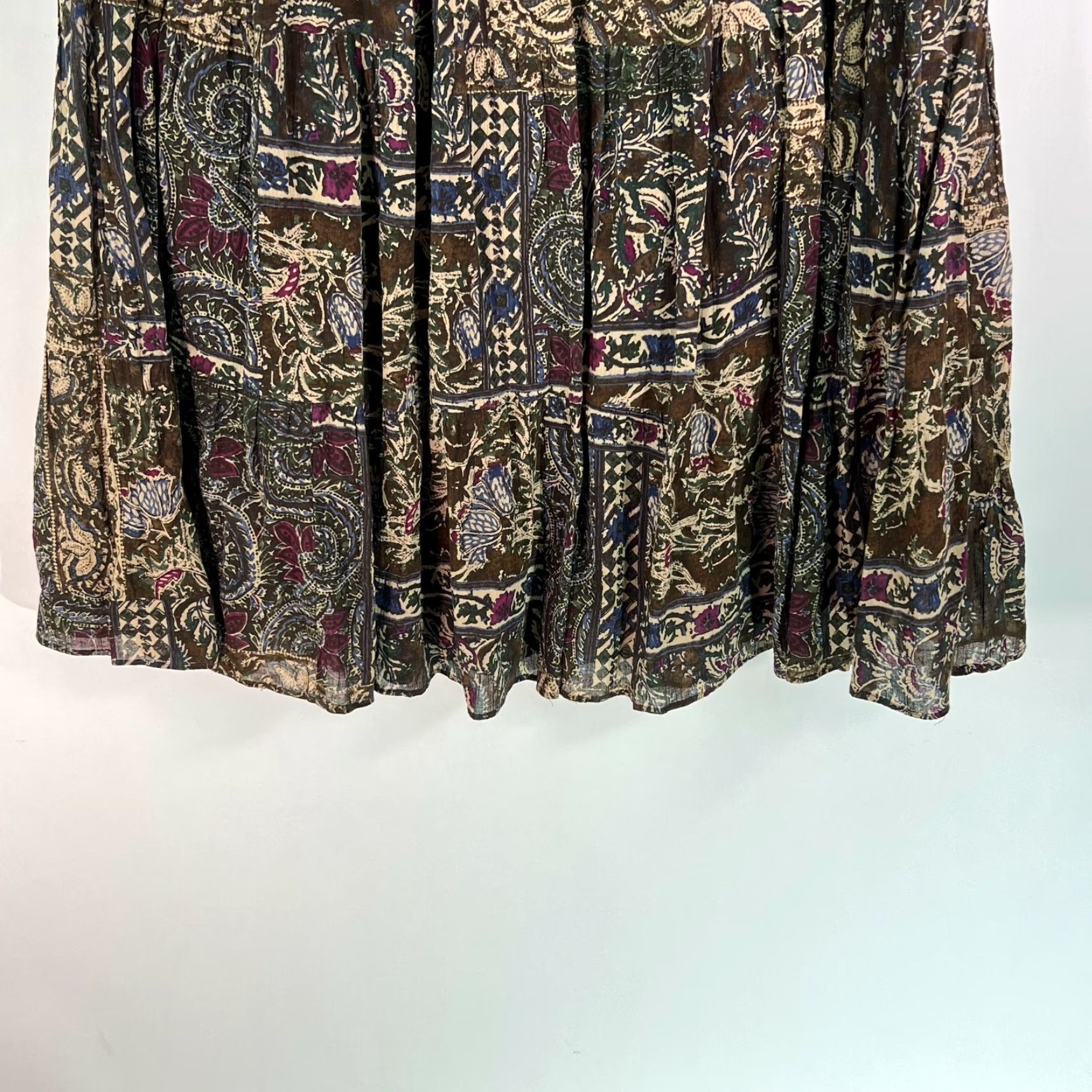 Chaps Chaps Skirt Womens Multicolor Paisley Lined Denim Knee Length High Rise Flare Size Large Size 36" / US 14 / IT 50 - 4 Thumbnail