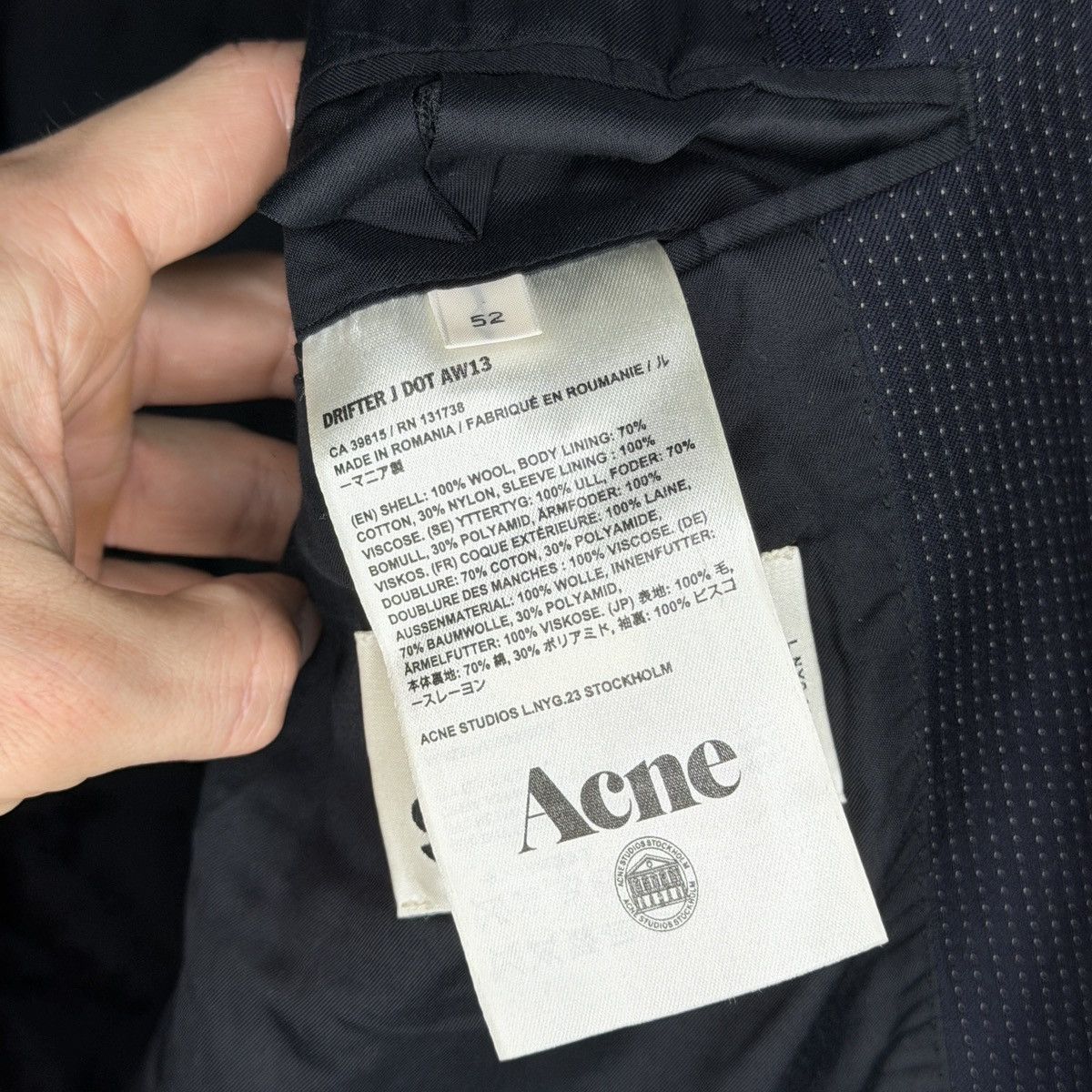Acne Studios Acne Studios J Dot AW13 Suit Blazer + Pants Wool Navy Size 46R - 12 Thumbnail