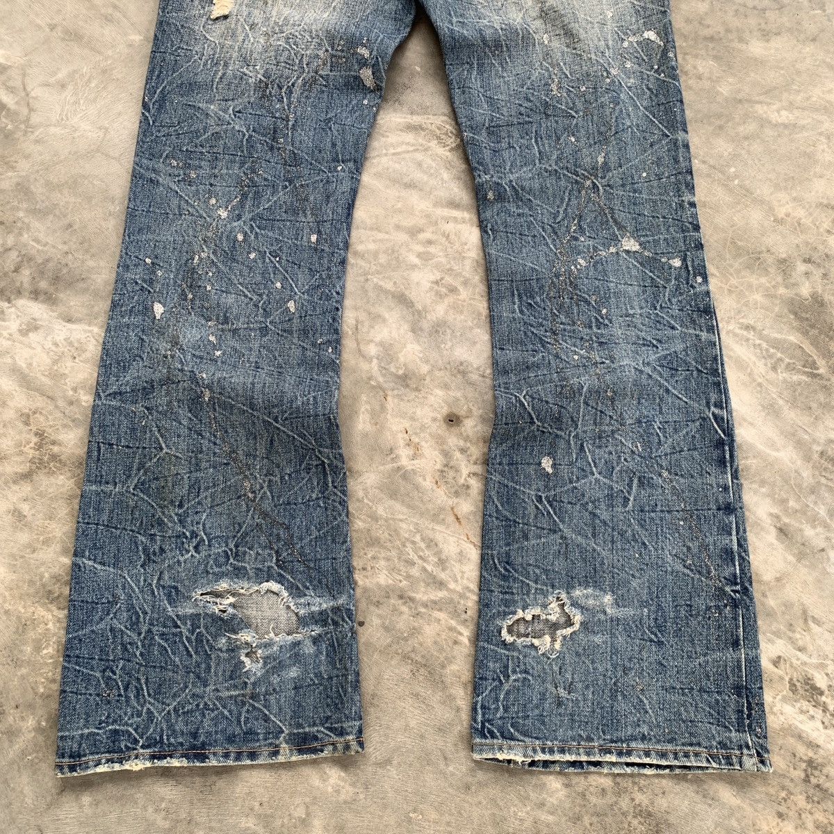 Le Grande Bleu (L.G.B.) Crazy Midas Glitter Paint Splatter ifsix LGB Flared Jeans Size US 31 - 14 Thumbnail