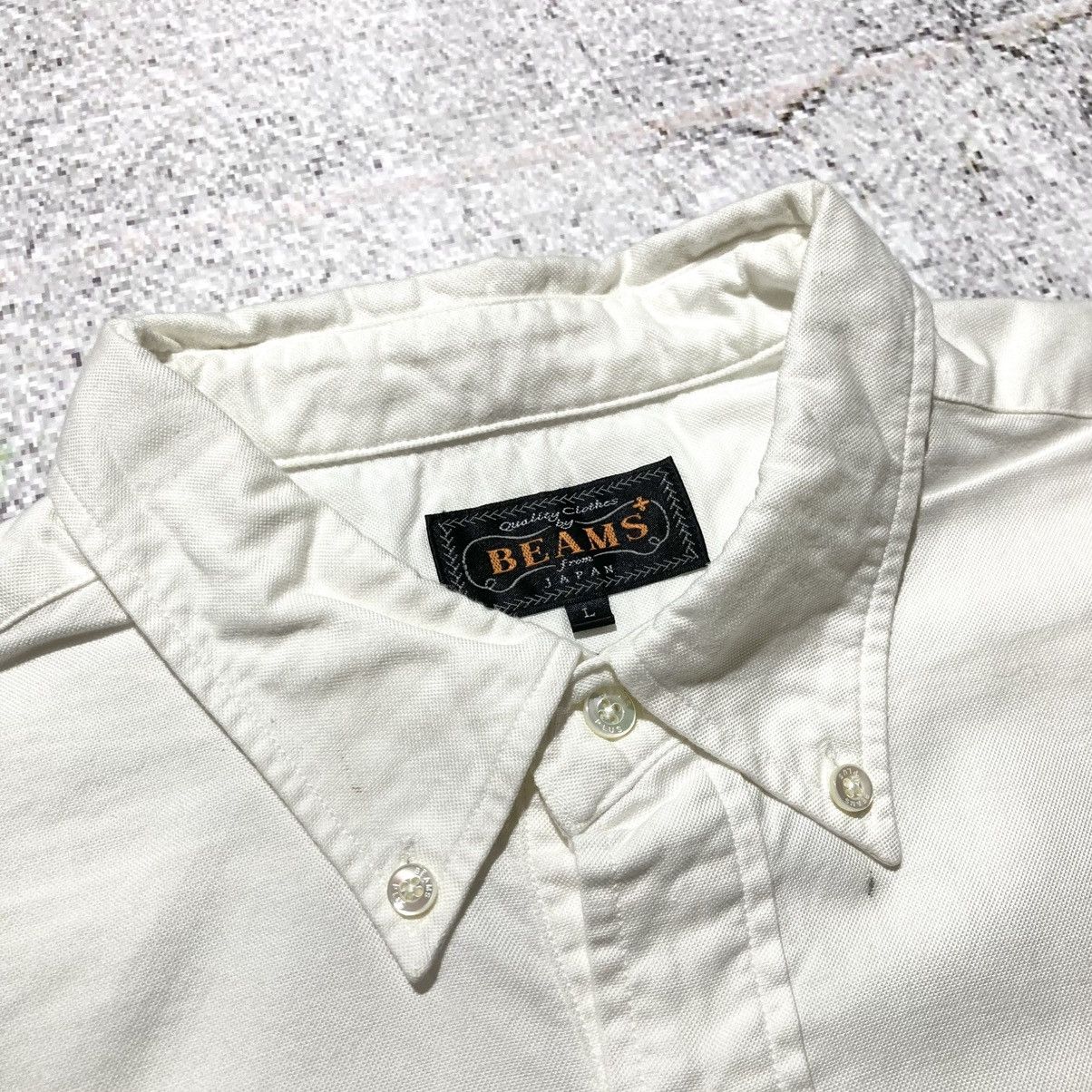 Beams Plus 🇯🇵 2000s Beams Plus Japan Oxford Halfbutton Shirt White Size US L / EU 52-54 / 3 - 9 Thumbnail