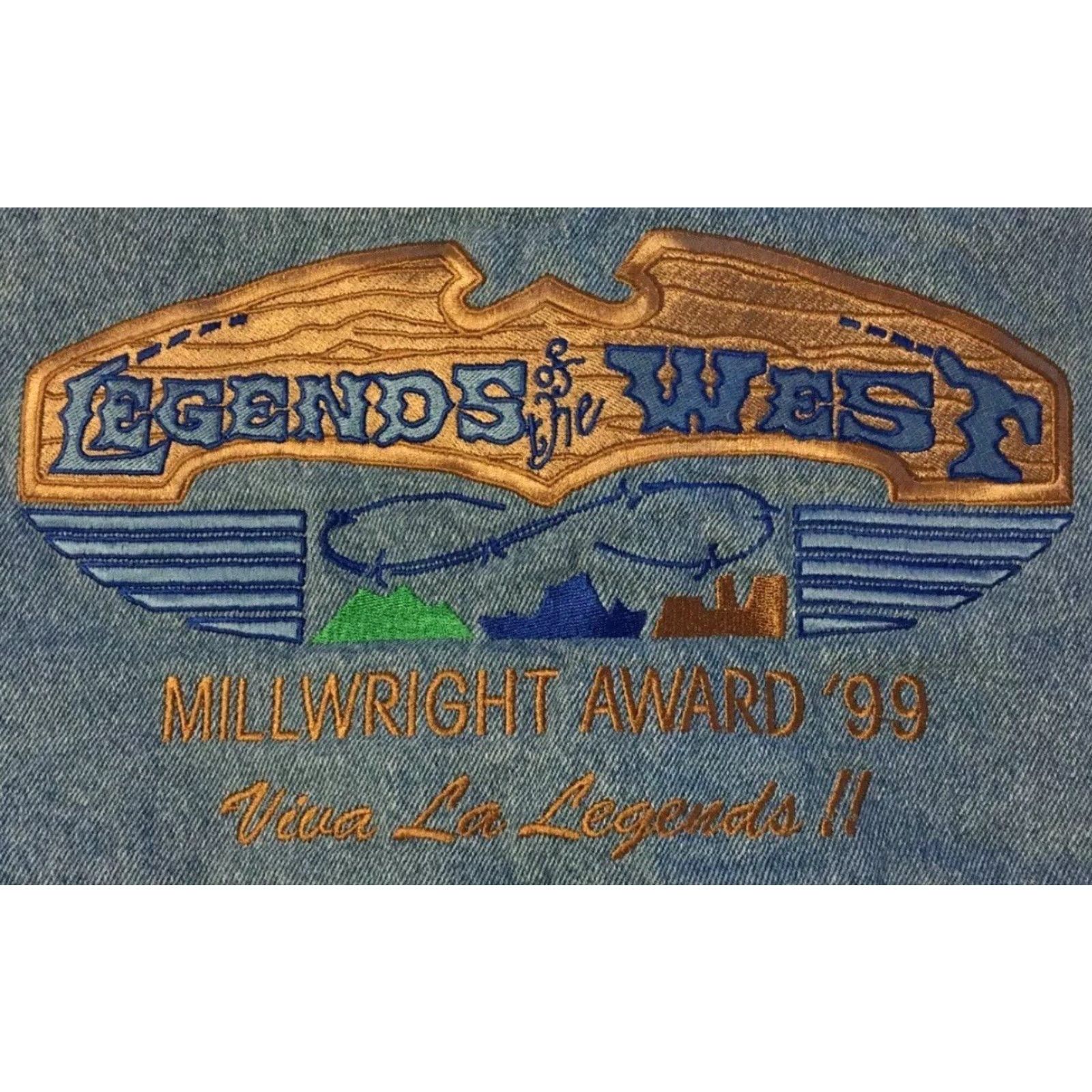 Vintage Vtg 90s Legends Of The West Faded Denim Bomber Jacket S Mens Blue Denim Trucker Grunge 80s Vintage Style Jacket Size US S / EU 44-46 / 1 - 3 Thumbnail