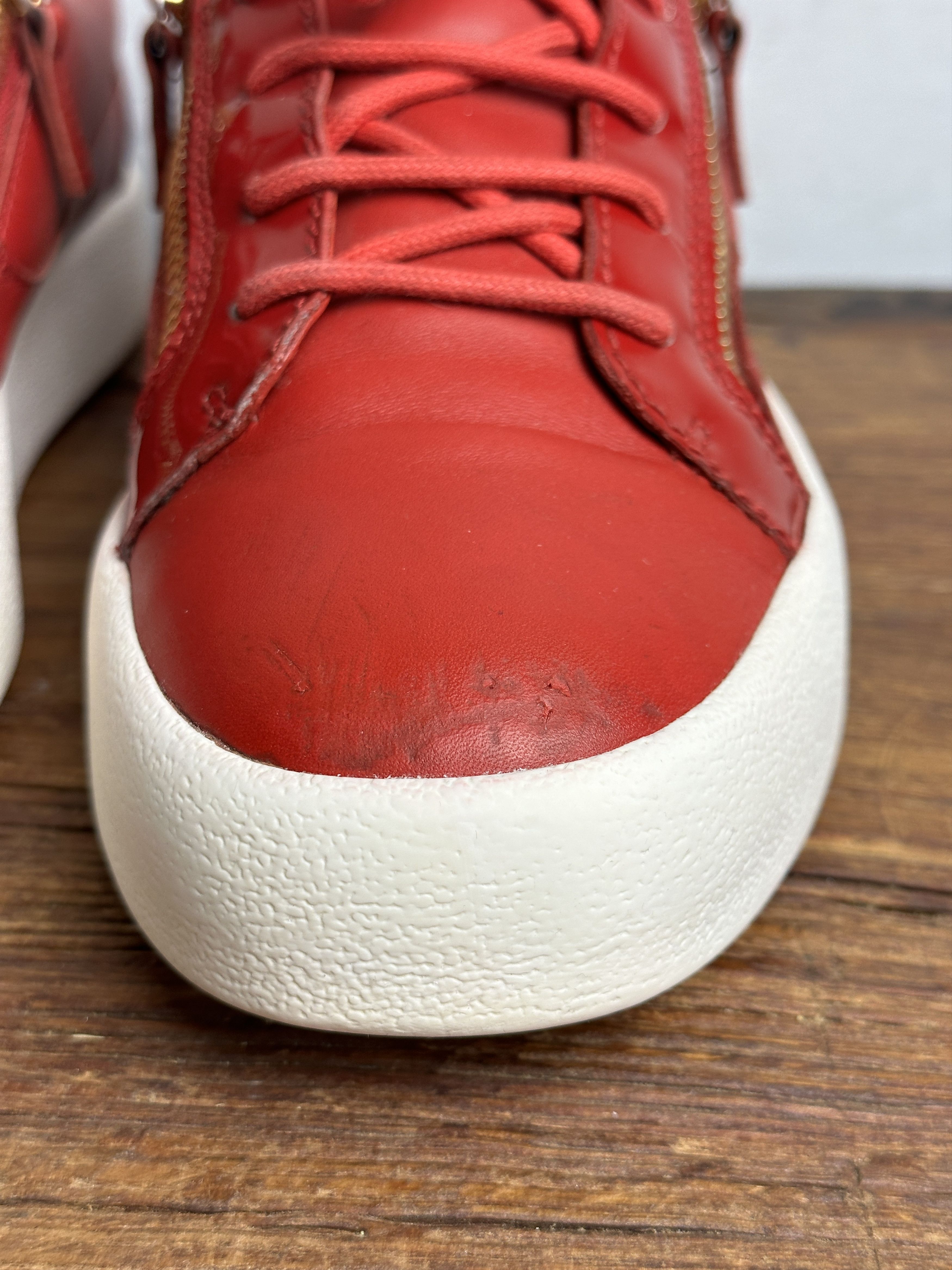 Giuseppe Zanotti Giuseppe Zanotti Red Signature Frankie Sneakers Size US 9 / EU 42 - 9 Thumbnail