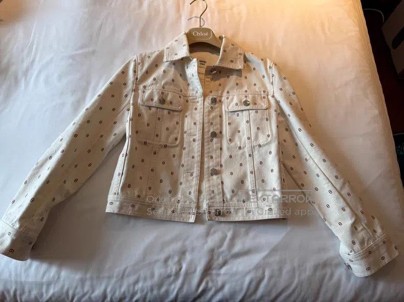 Hermes Hermes Pig Nose Full Logo Denim Jacket Beige Size XXS / US 00 / IT 34 - 1 Thumbnail