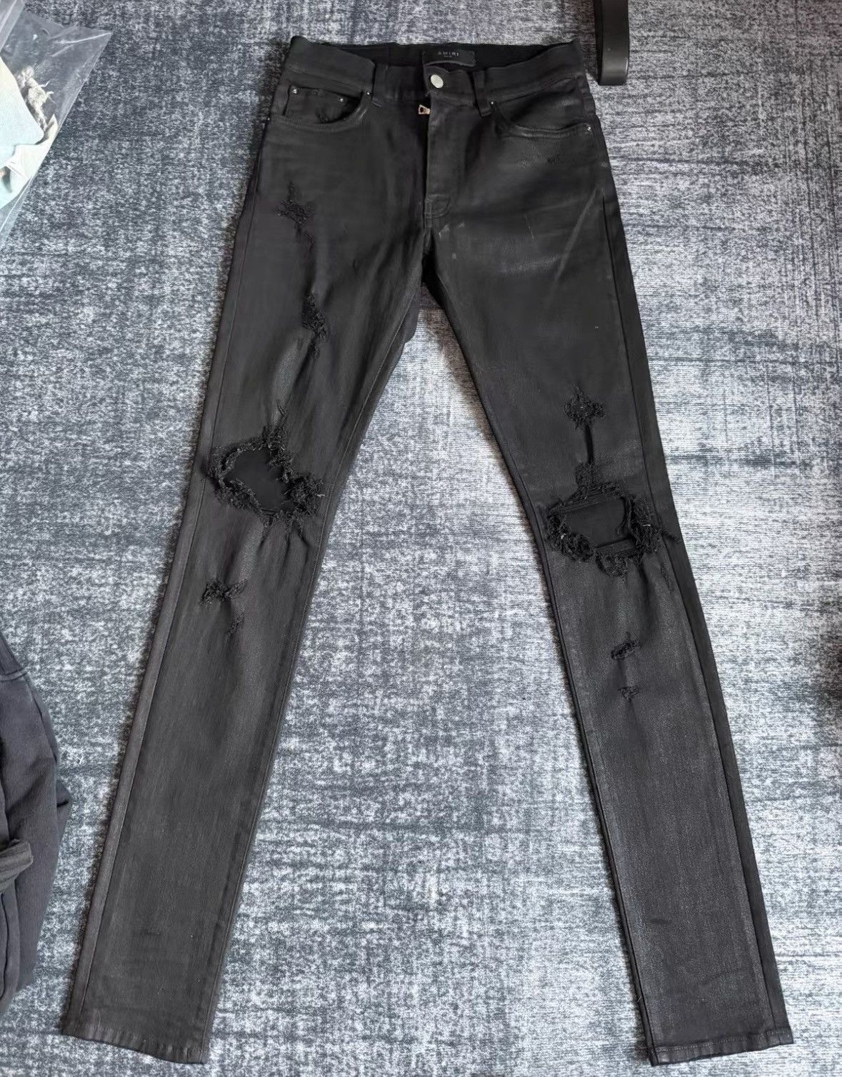 Amiri Amiri Knee-brushed waxed basic jeans 2501-Nextarrow Size US 29 - 1 Thumbnail