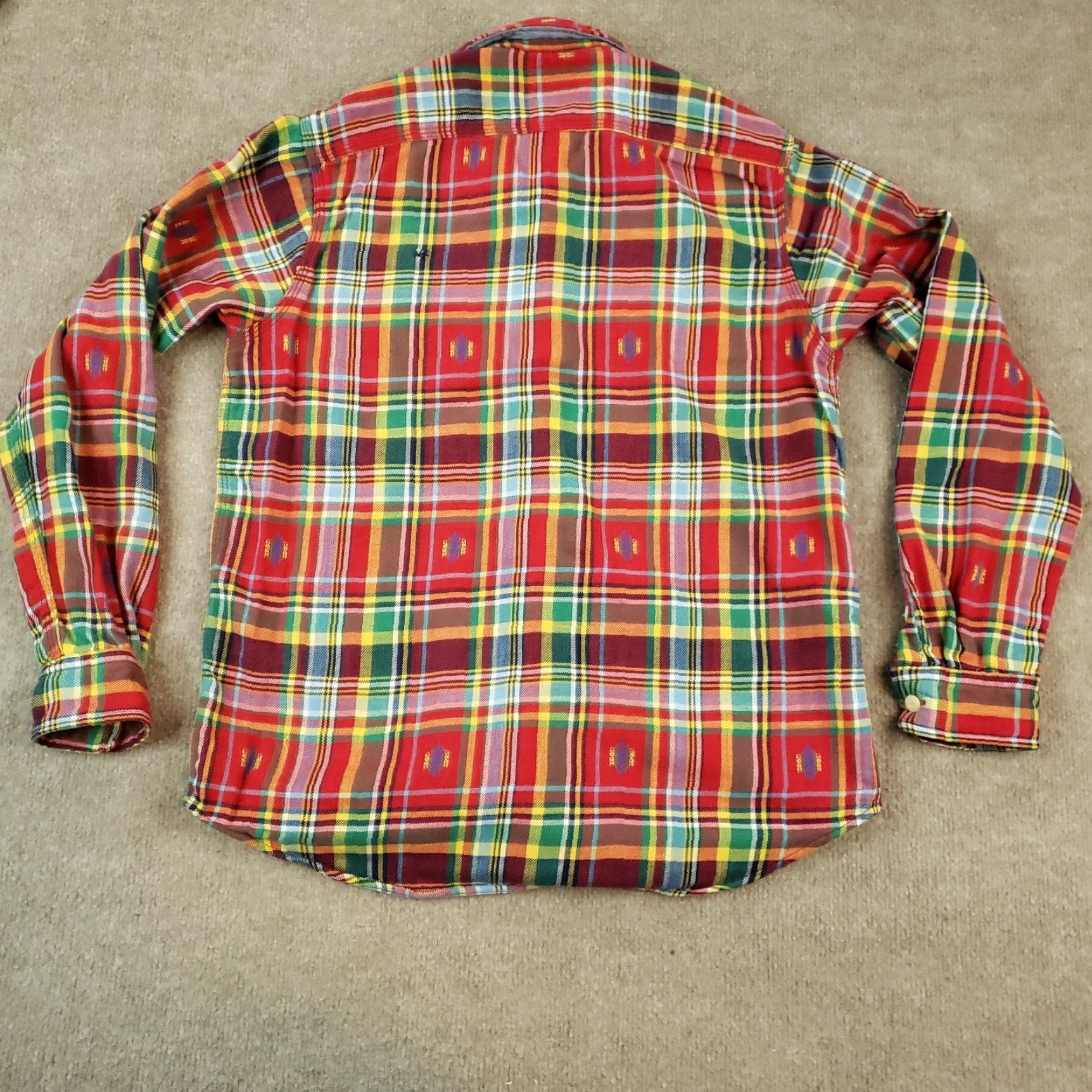 Polo Ralph Lauren Polo Ralph Lauren Men's Small Red Blue Plaid Flannel Button Up Shirt Size US S / EU 44-46 / 1 - 7 Thumbnail