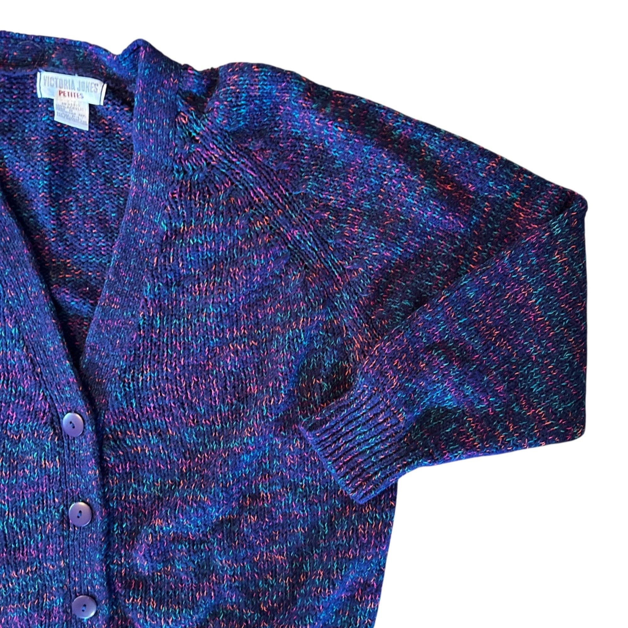 Vintage Vintage Victoria Jones Retro Speckled Cardigan Sweater Size L / US 10 / IT 46 - 2 Thumbnail