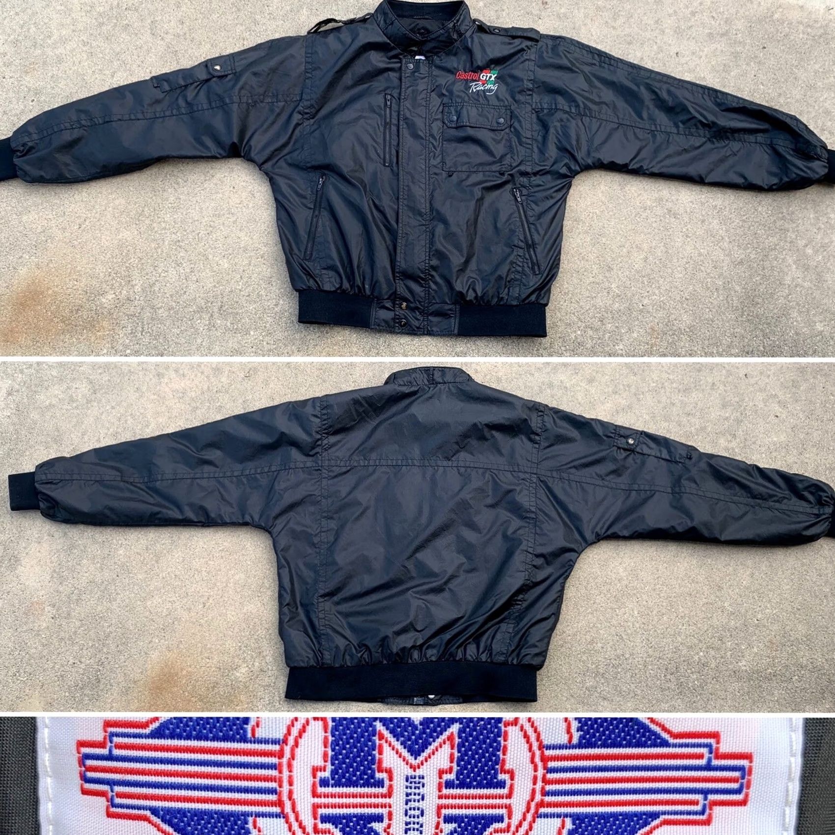 Vintage VINTAGE MV Sport Castrol GTX Racing Embroidered Jacket Nylon L Black Men Jacket Vintage 80s 90s Cars Retro Windbreaker Printed Pockets Size US L / EU 52-54 / 3 - 5 Thumbnail