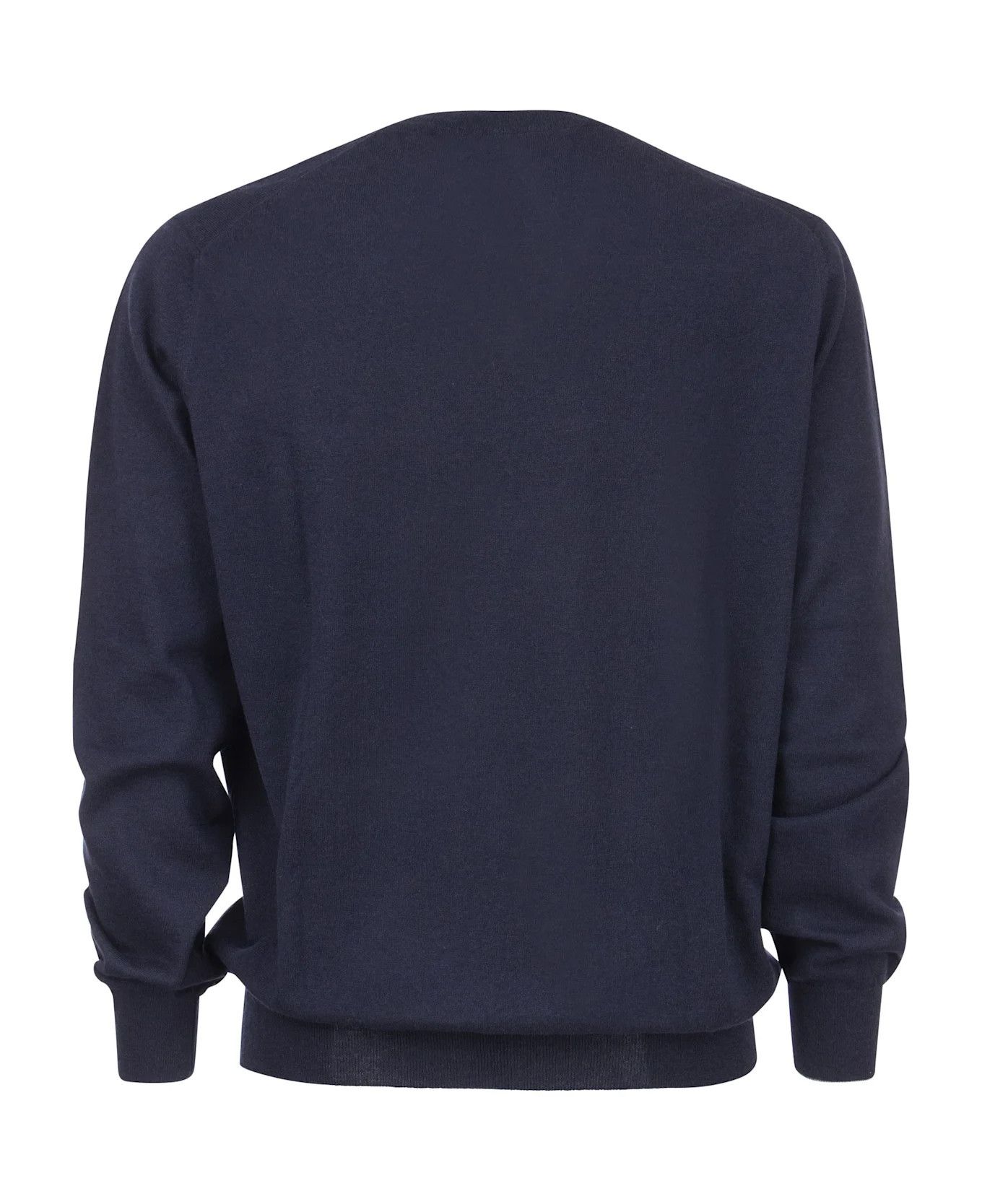 Brunello Cucinelli o1w1db10425 Cashmere Jumper in Dark Blue Size US M / EU 48-50 / 2 - 2 Thumbnail