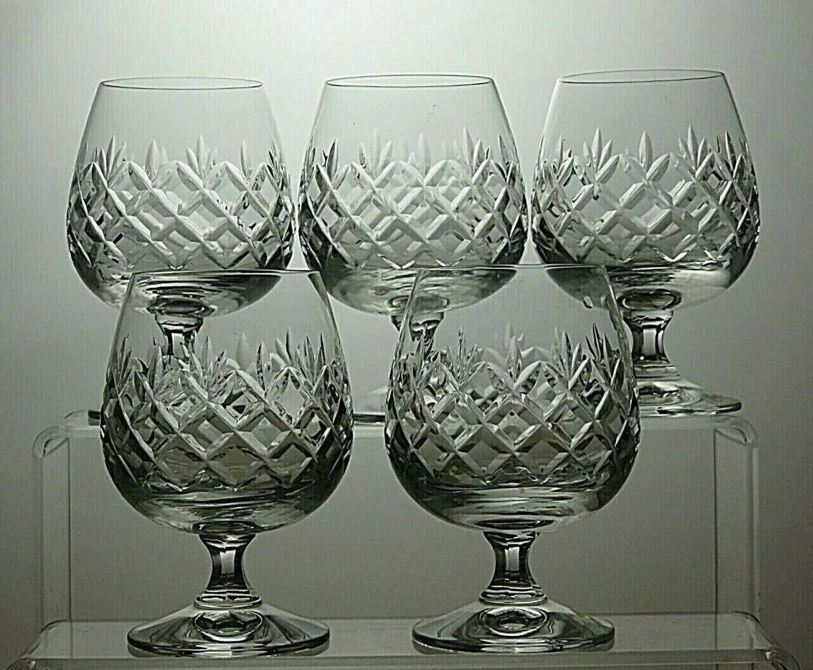 The Unbranded Brand Lead Crystal Cut Glass Small Brandy Set Of 5 Glasses 4 1/4" Size ONE SIZE - 1 Thumbnail